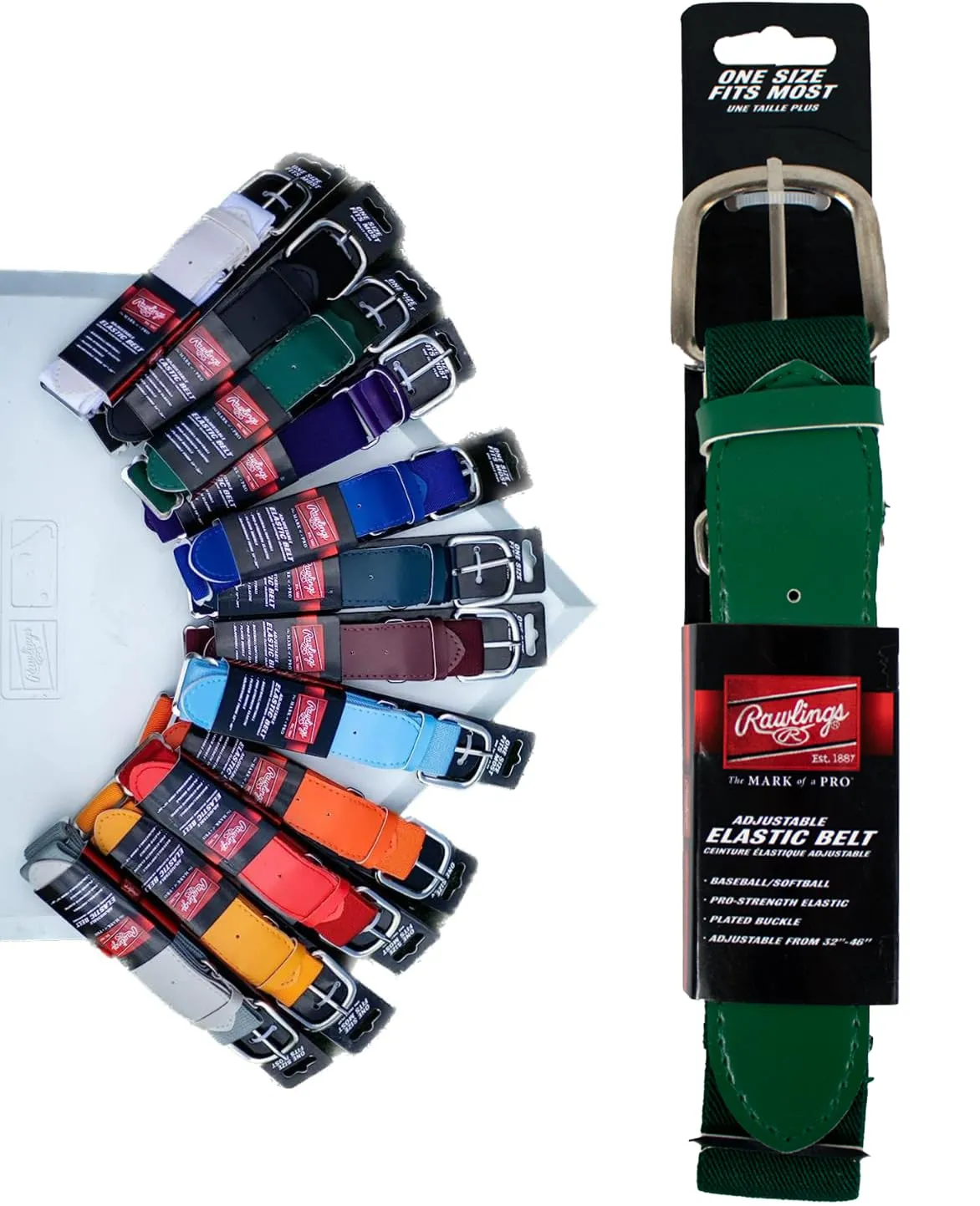 Rawlings Adjustable Belt, Dark Green, One Size - immagine 1