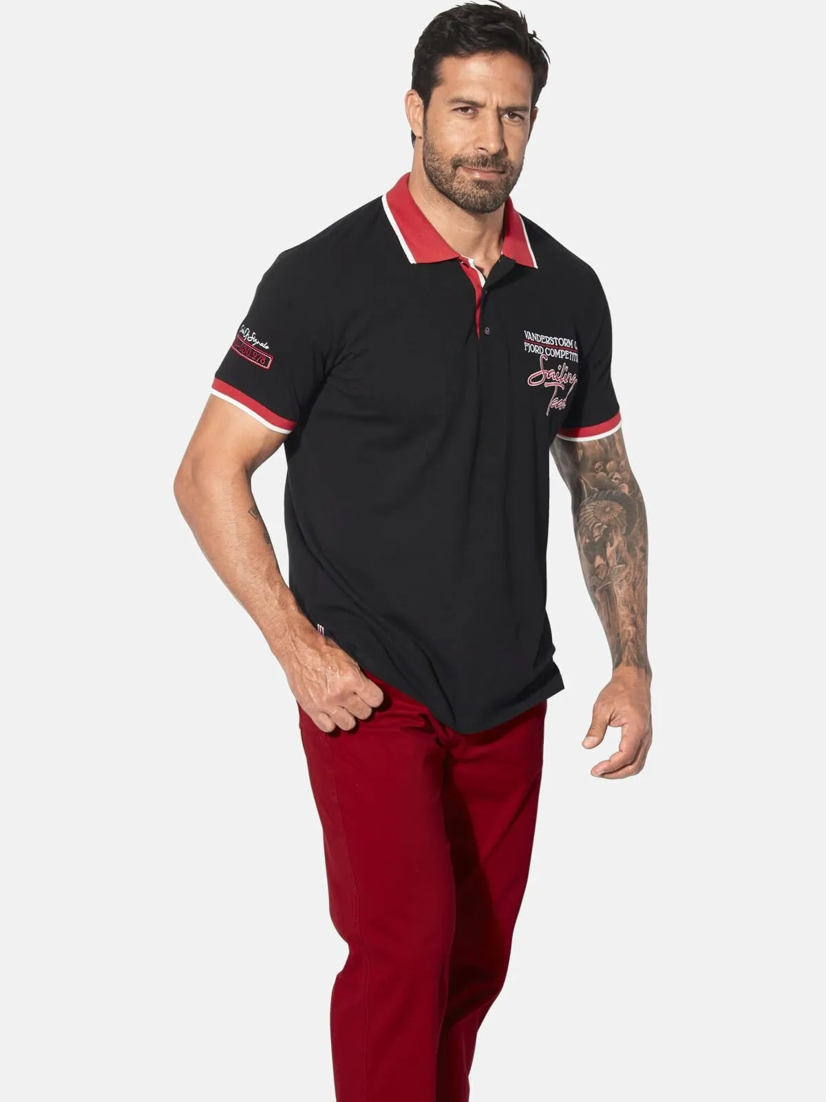 Jan Vanderstorm Polo da uomo Iwar, Nero, XXL - immagine 2