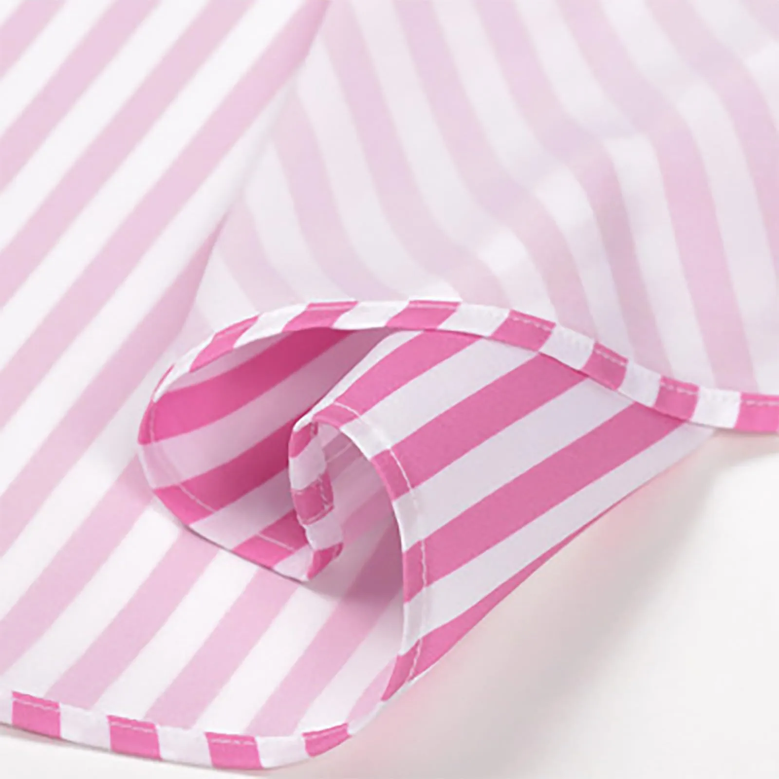 Munweiyu Camicia da Lavoro da Uomo, Basic Scollo Rotondo, Righe Verticali, Rosa Chiaro, M - immagine 5