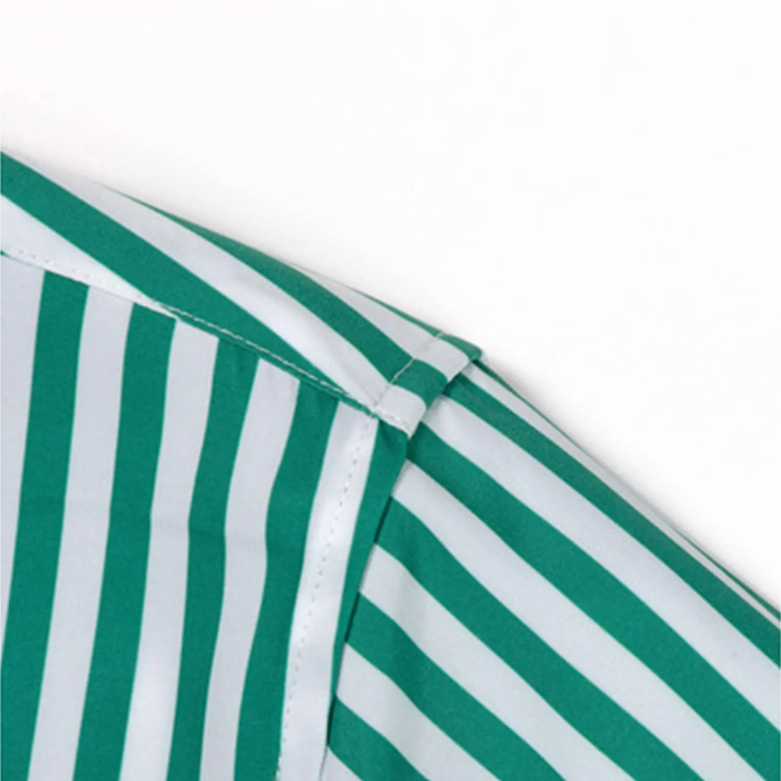 Munweiyu Camicia da lavoro da uomo a righe verticali, verde, M - immagine 5