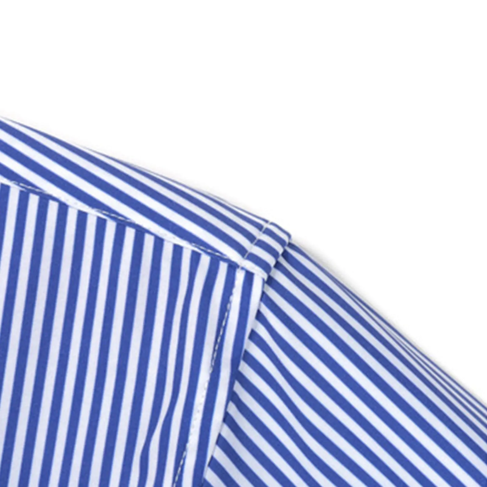 Munweiyu Camicia da Lavoro da Uomo a Righe Verticali, S1 Blu, XL - immagine 6