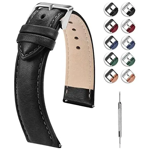 Fullmosa Cinturino Orologio 20mm in Vera Pelle a Sgancio Rapido - immagine 1