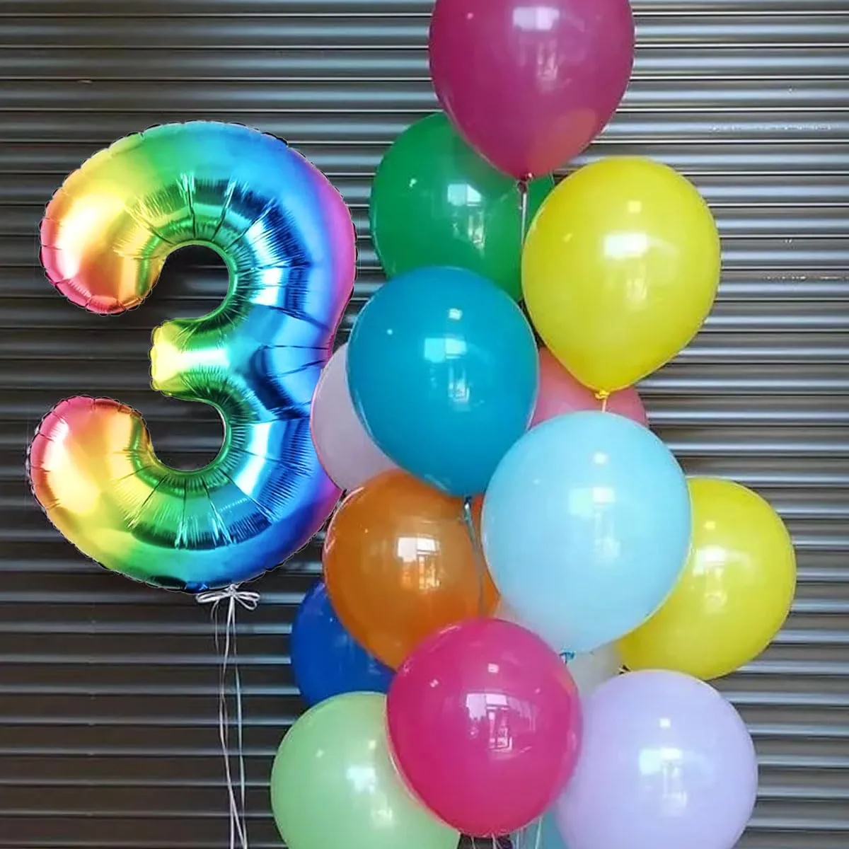Jonami Palloncino Numero 5 Gigante Multicolore Metallizzato, 100 cm - immagine 4