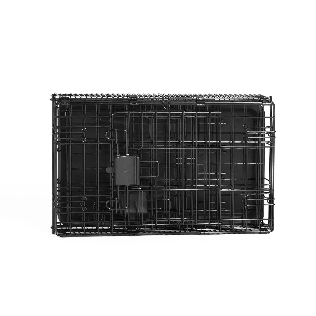 Amazon Basics Gabbia per cani in metallo pieghevole con vassoio di base e doppio sportello, Nero, 56 x 33 x 40.6 cm - immagine 5