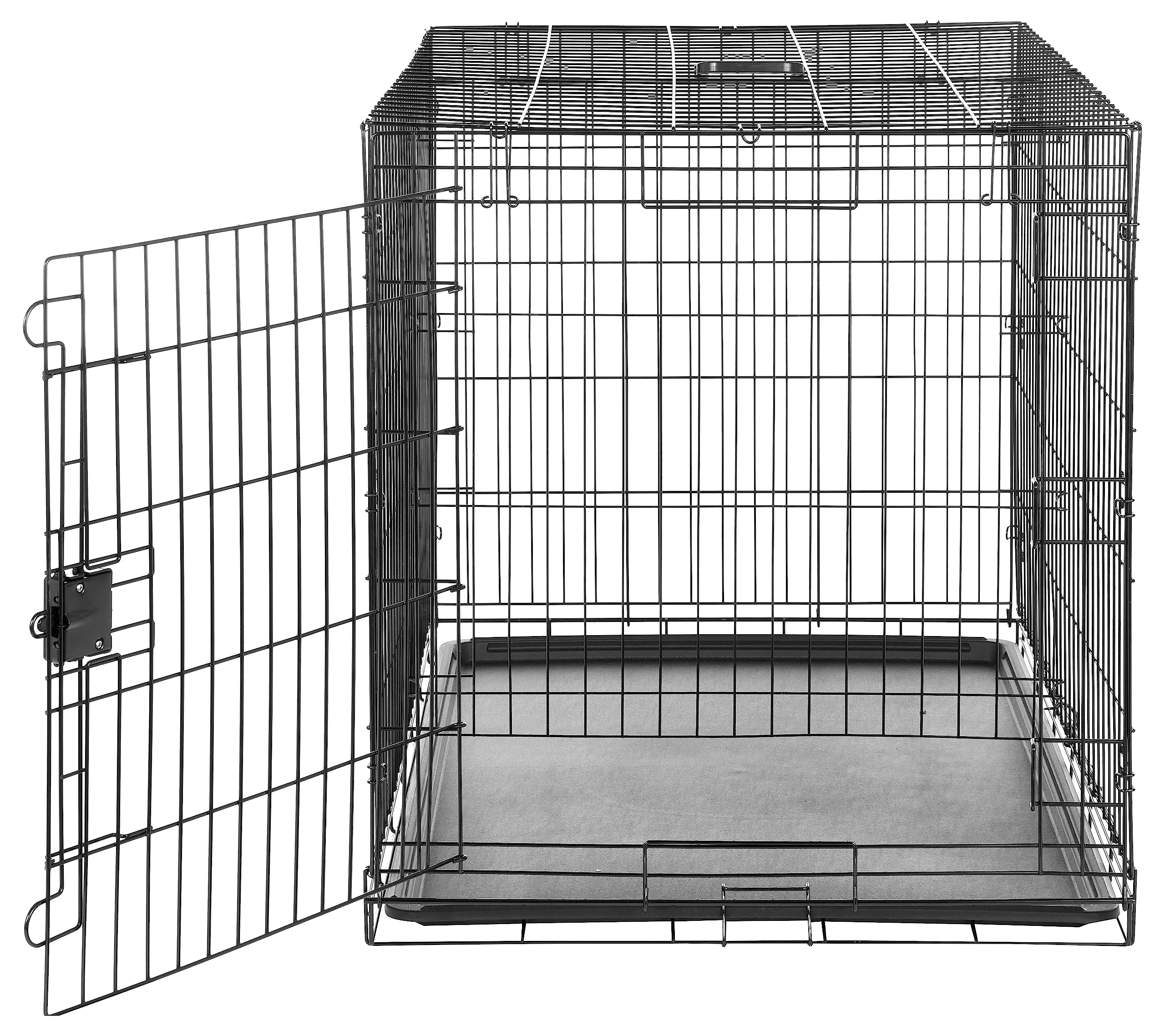 Amazon Basics Gabbia per cani in metallo pieghevole, Nero, 106.7 x 71.1 x 76.2 cm - immagine 4