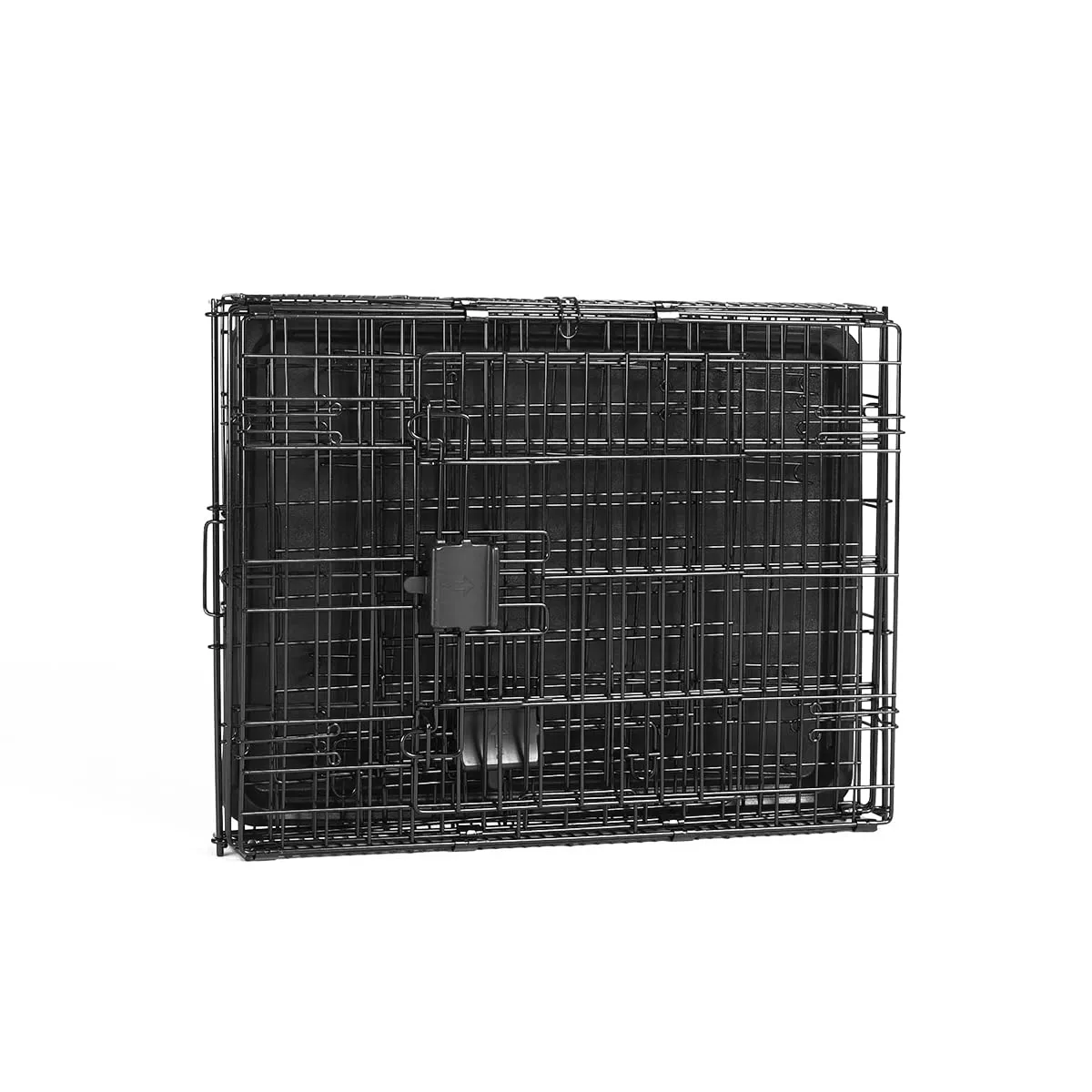 Amazon Basics Gabbia per Cane in Metallo Pieghevole con Vassoio e Doppio Sportello, 61 x 46 x 51 cm, Nero - immagine 5