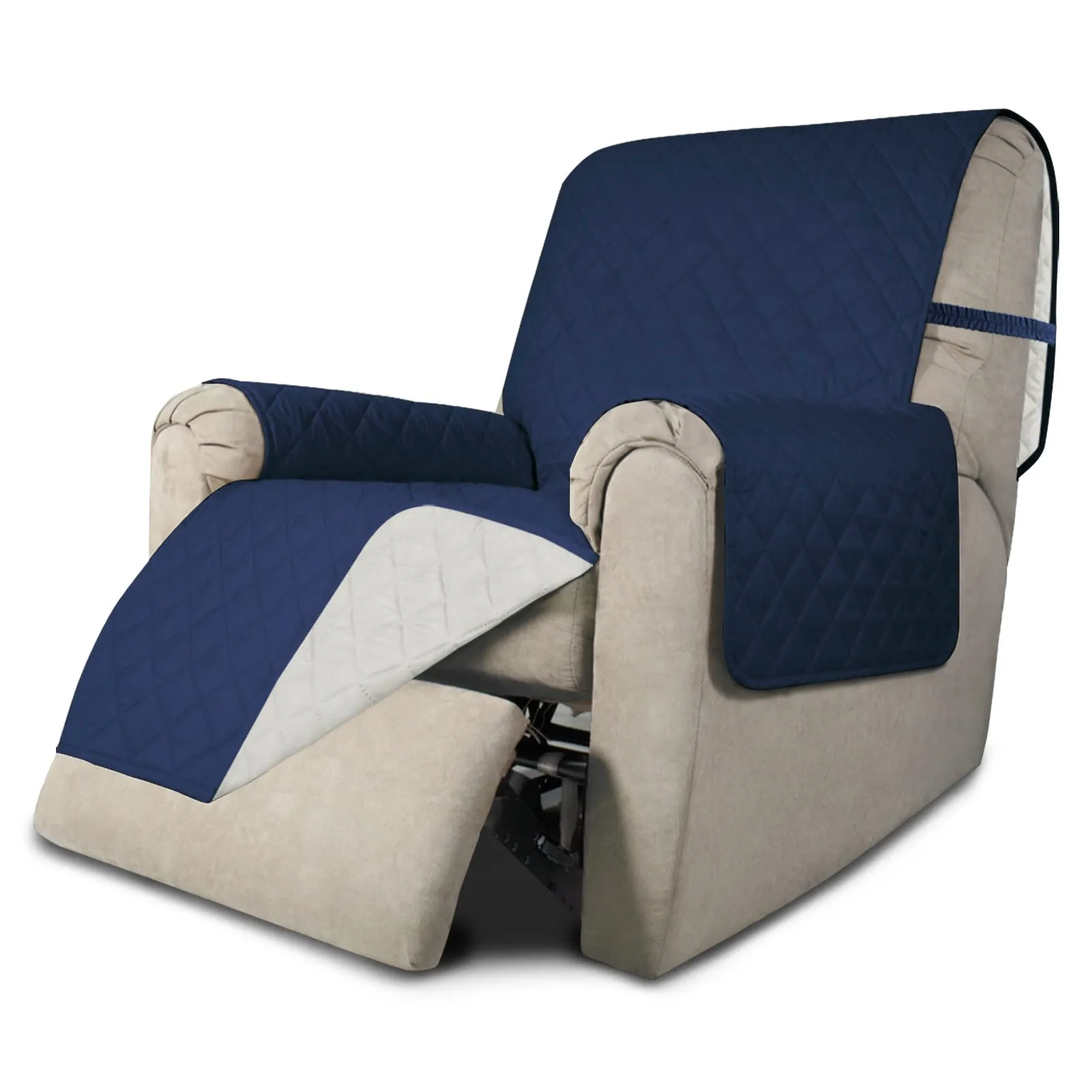 Easy-Going Copridivano Reversibile Impermeabile per Poltrona Reclinabile, Blu Navy/Avorio, 56 cm - immagine 1