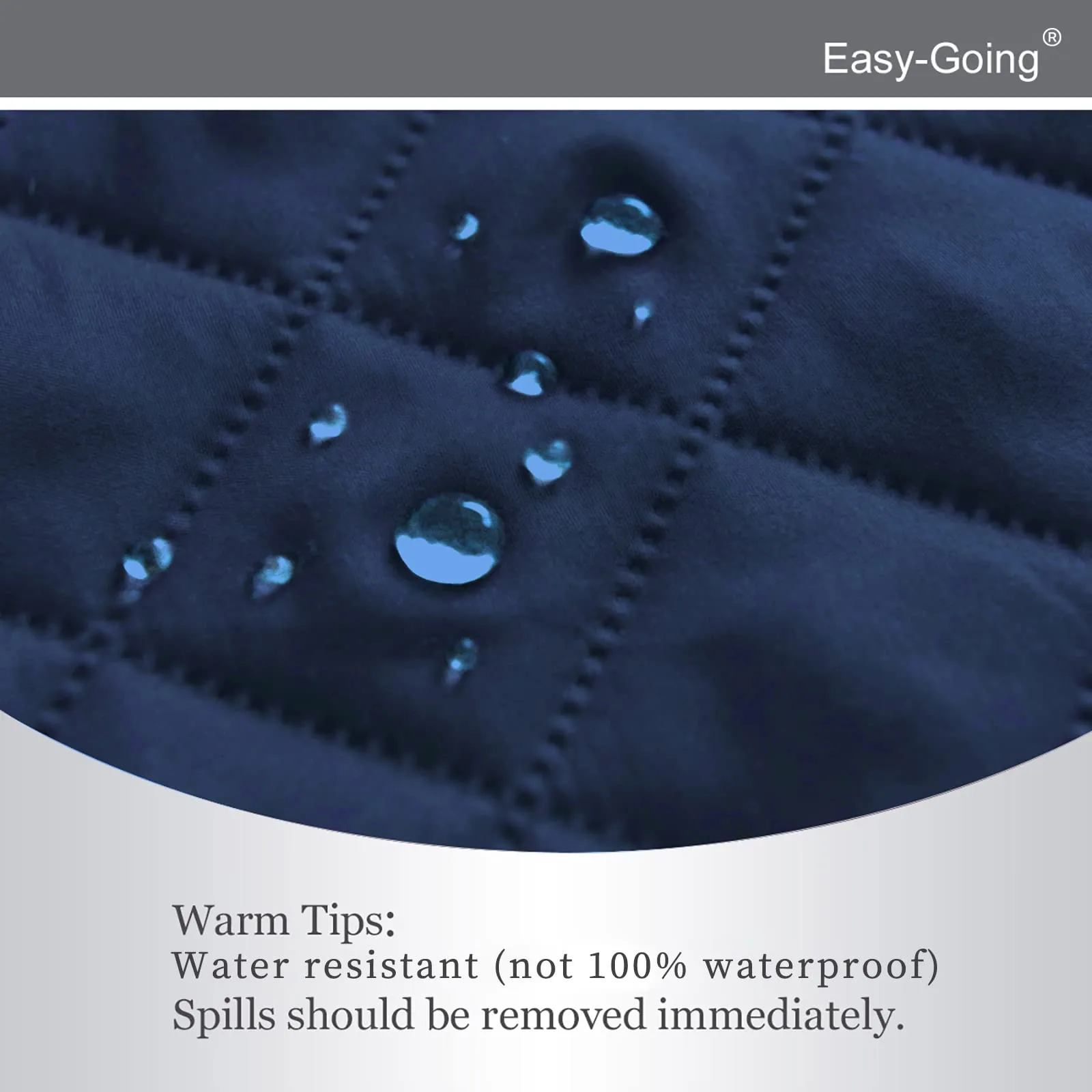 Easy-Going Copridivano Reversibile Impermeabile per Poltrona Reclinabile, 56 cm, Blu Navy - immagine 4