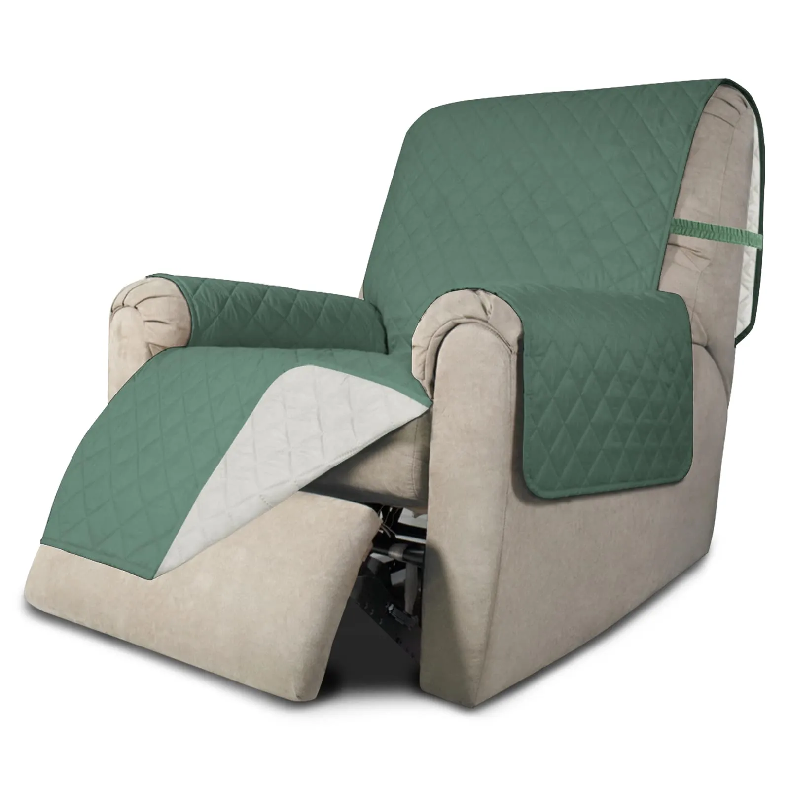 Easy-Going Copridivano Reversibile Impermeabile per Poltrona Reclinabile, 56 cm, Ciano/Avorio - immagine 1