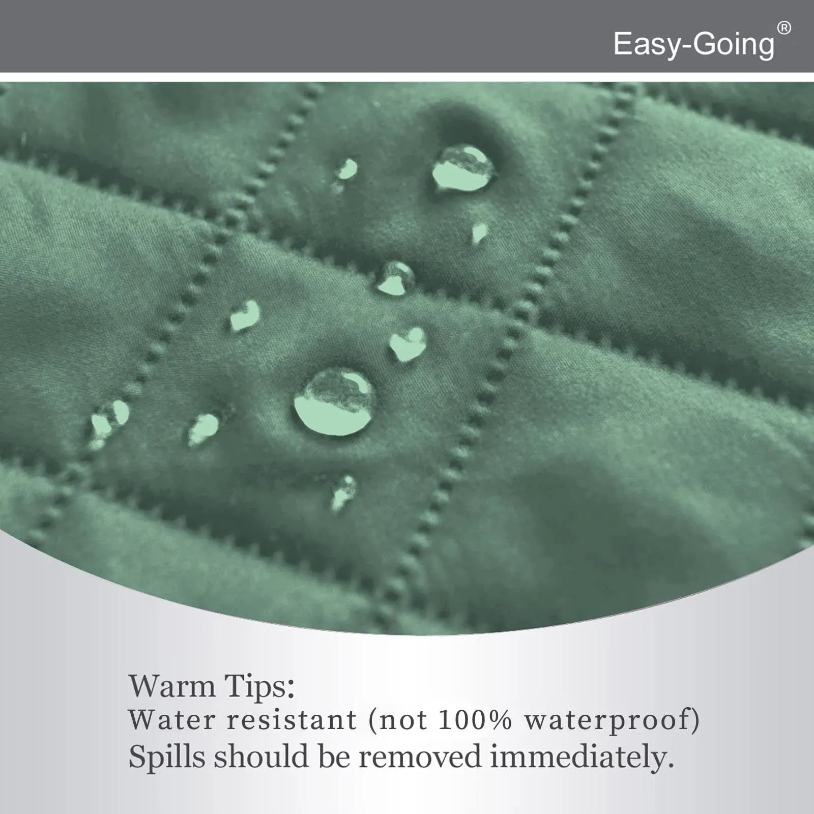 Easy-Going Copridivano Reversibile Impermeabile per Poltrona Reclinabile, 56 cm, Ciano/Avorio - immagine 4