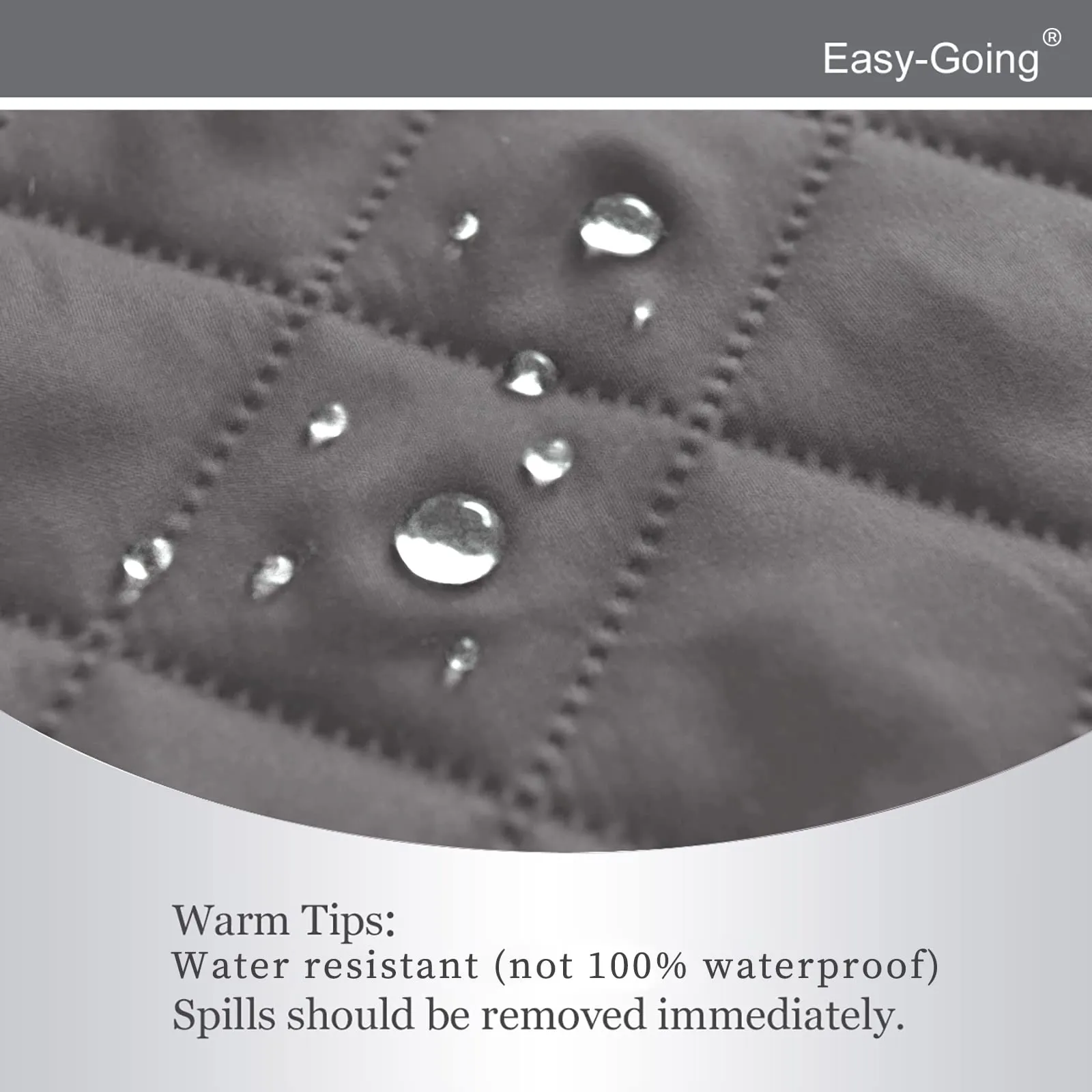 Easy-Going Copridivano Reversibile Impermeabile per Poltrona Reclinabile, Grigio/Grigio, 56 cm - immagine 4