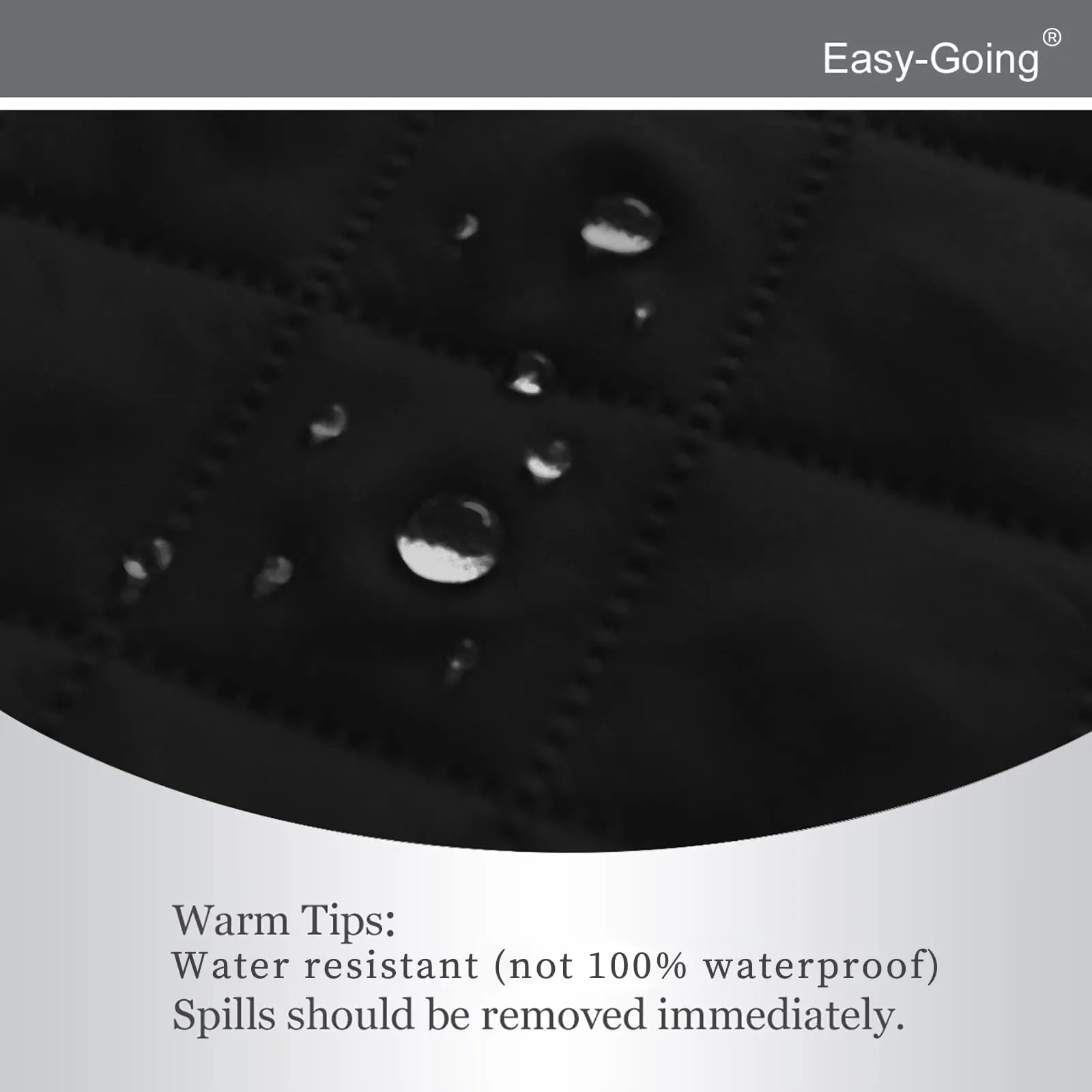 Easy-Going Fodera per Poltrona Reclinabile Impermeabile e Reversibile con Cinghie Elastiche, Nero/Beige (55,9 cm) - immagine 4