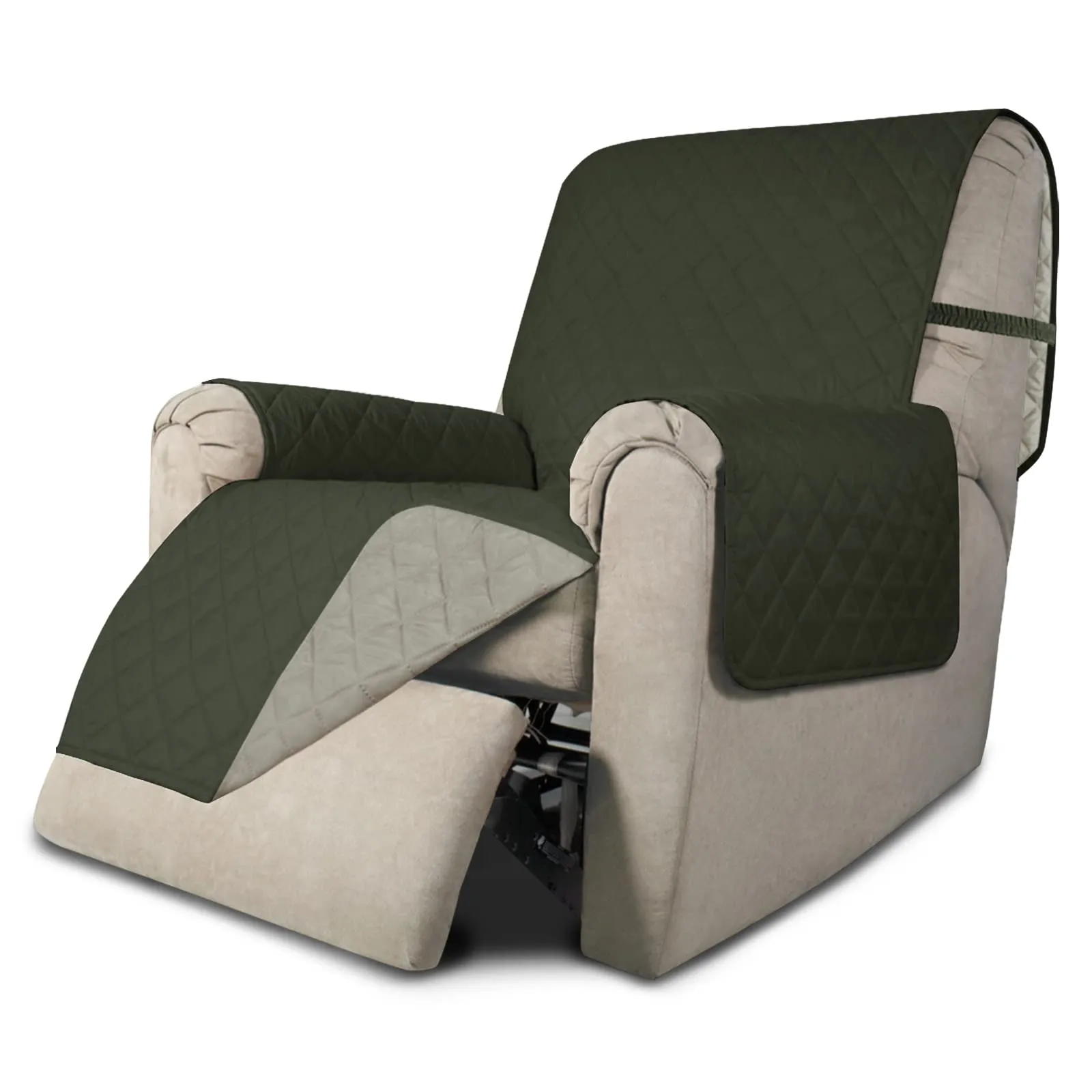 Easy-Going Copridivano Reversibile per Poltrona Reclinabile, Impermeabile, Verde Militare/Beige (56 cm) - immagine 1