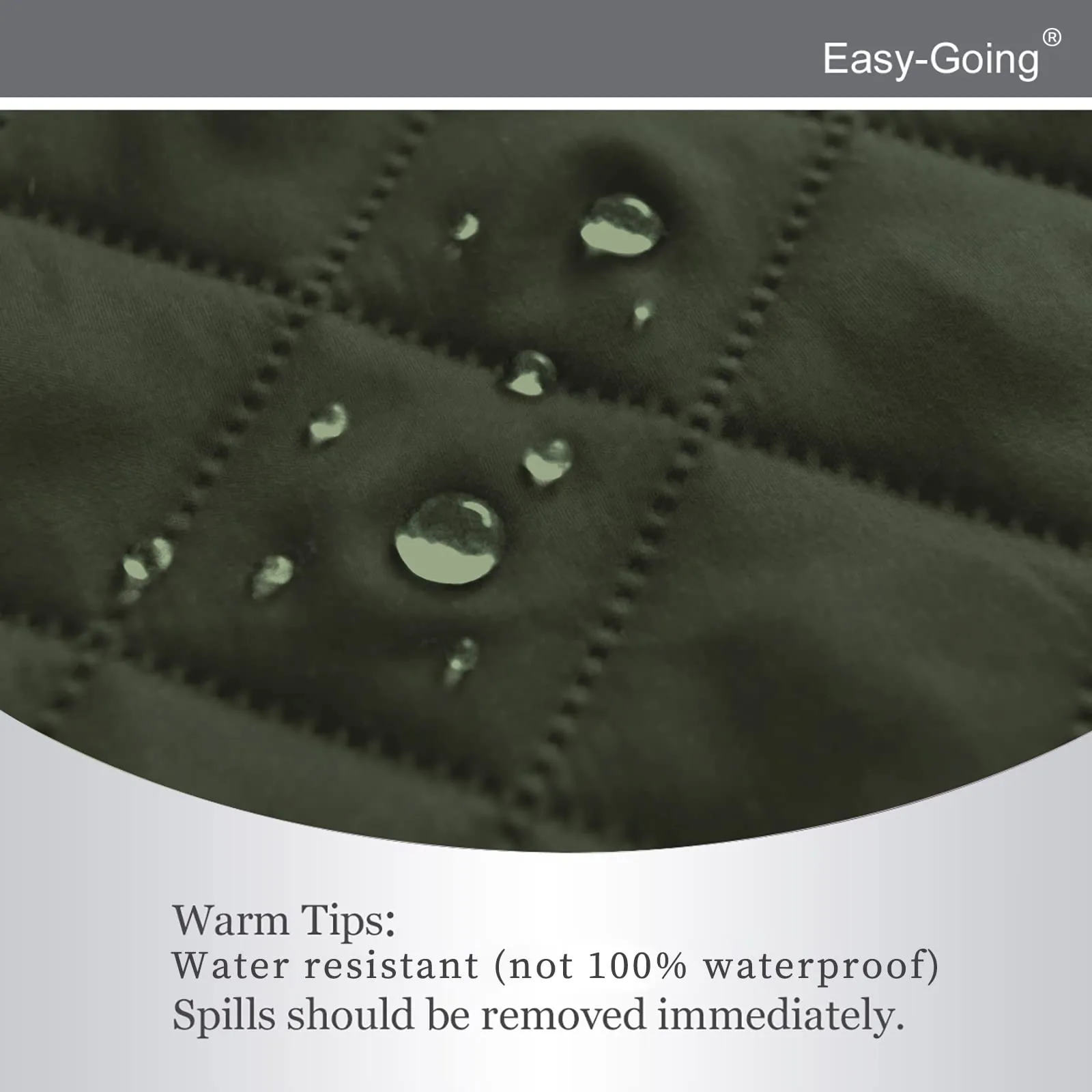 Easy-Going Copridivano Reversibile per Poltrona Reclinabile, Impermeabile, Verde Militare/Beige (56 cm) - immagine 4
