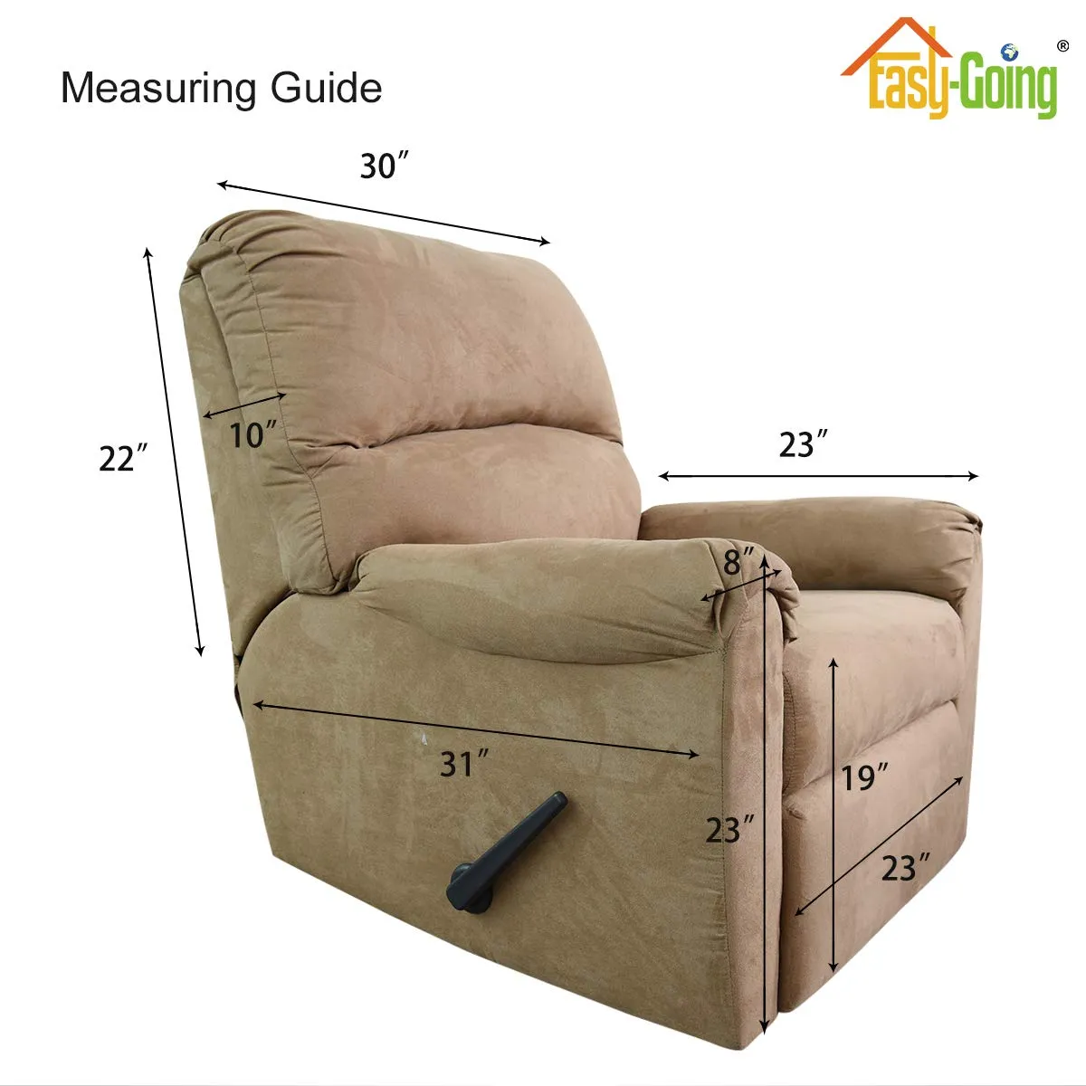 Easy-Going Copridivano Reversibile per Poltrona Reclinabile, Impermeabile, Verde Militare/Beige (56 cm) - immagine 7