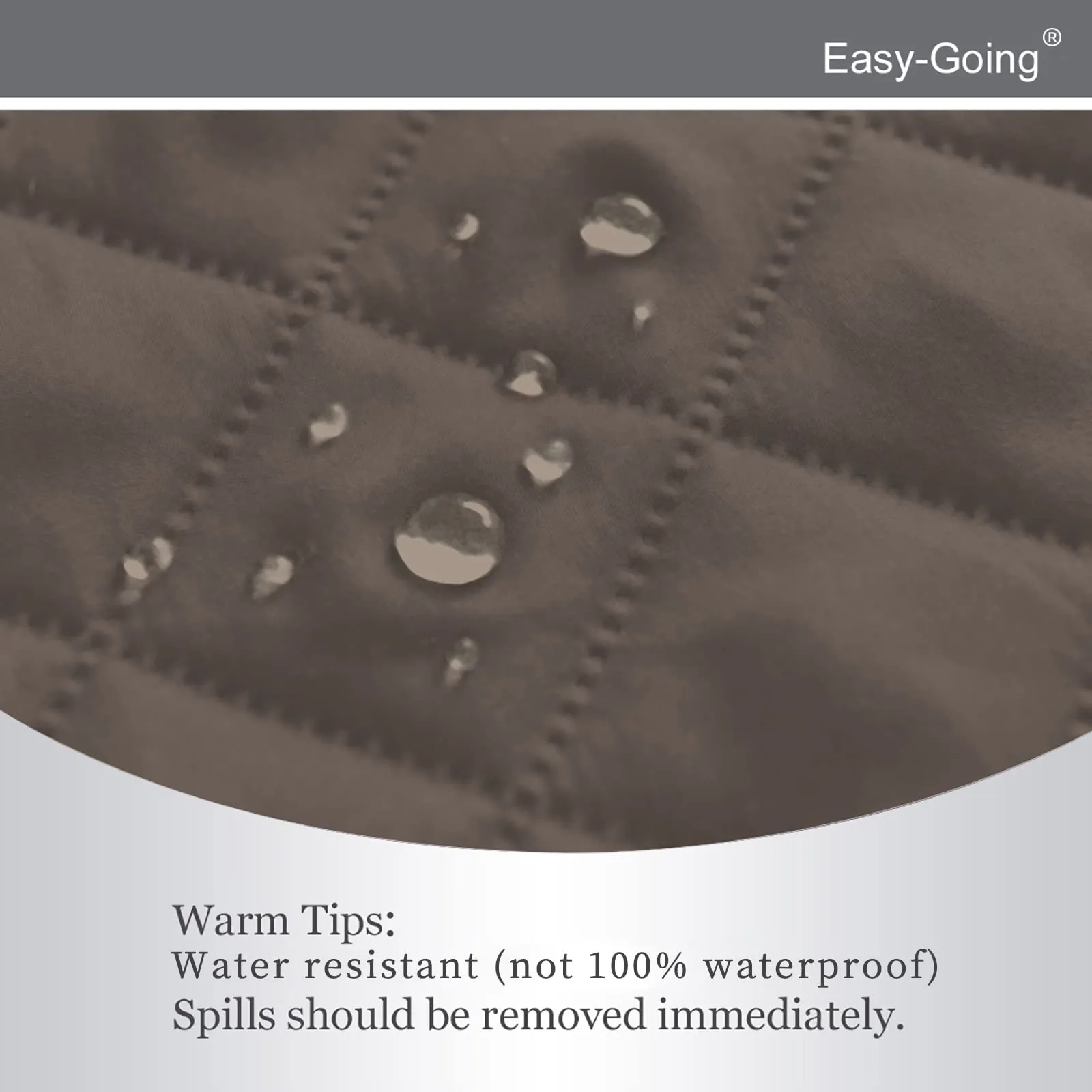 Easy-Going Copridivano Reversibile Impermeabile per Poltrona Reclinabile, Tortora/Avorio, 56 cm - immagine 4