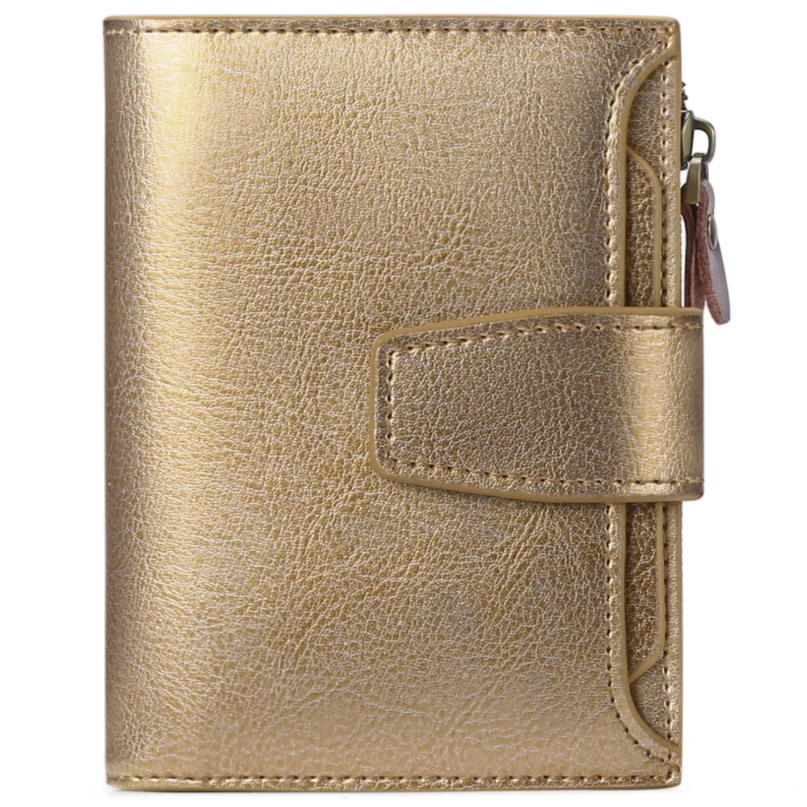 SENDEFN Portafoglio Donna in Pelle Vera Piccolo con Cerniera, 14 Slot per Carte e Blocco RFID - immagine 5