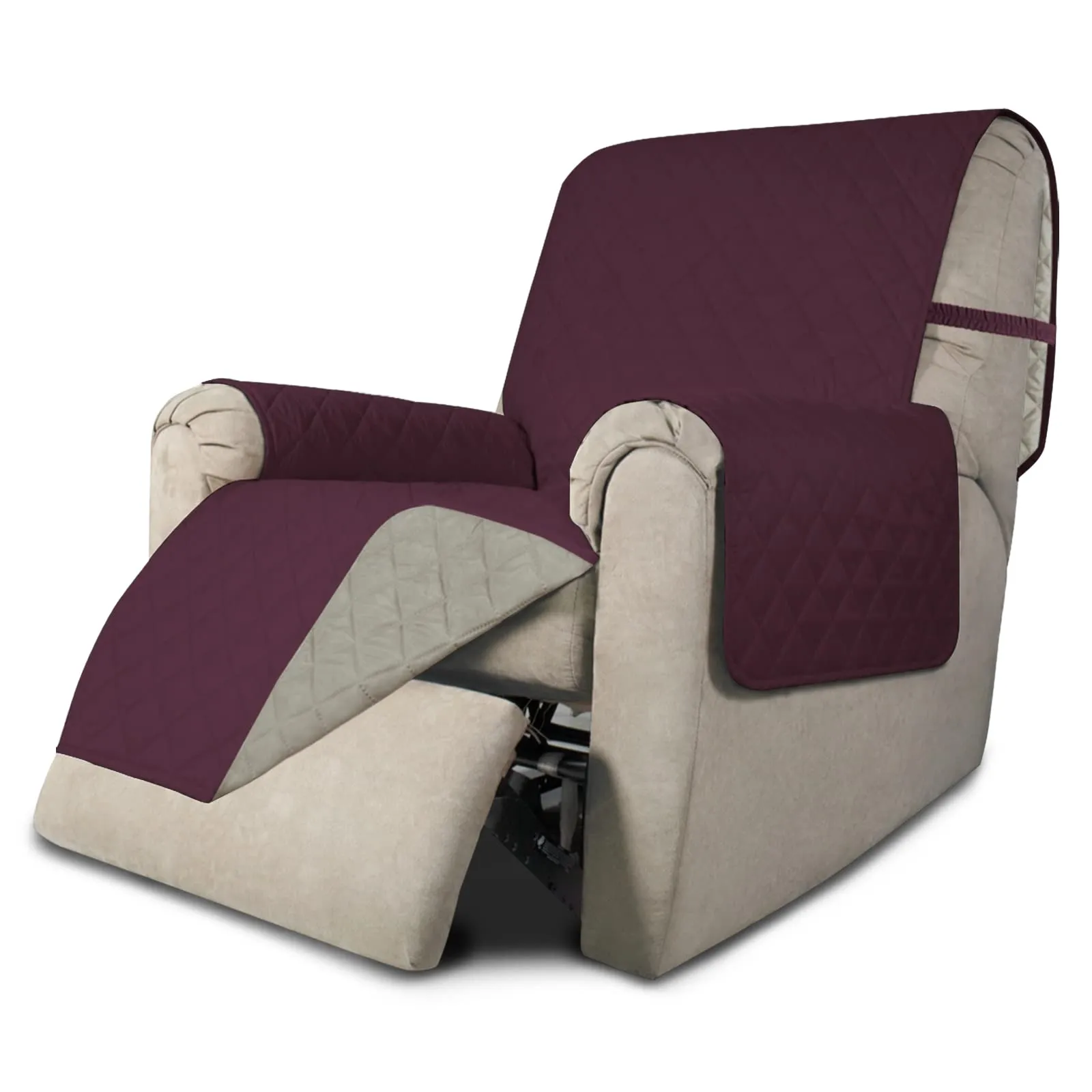 Easy-Going Copridivano Reversibile Impermeabile per Poltrona Reclinabile, Vinaccia/Beige (56 cm) - immagine 1