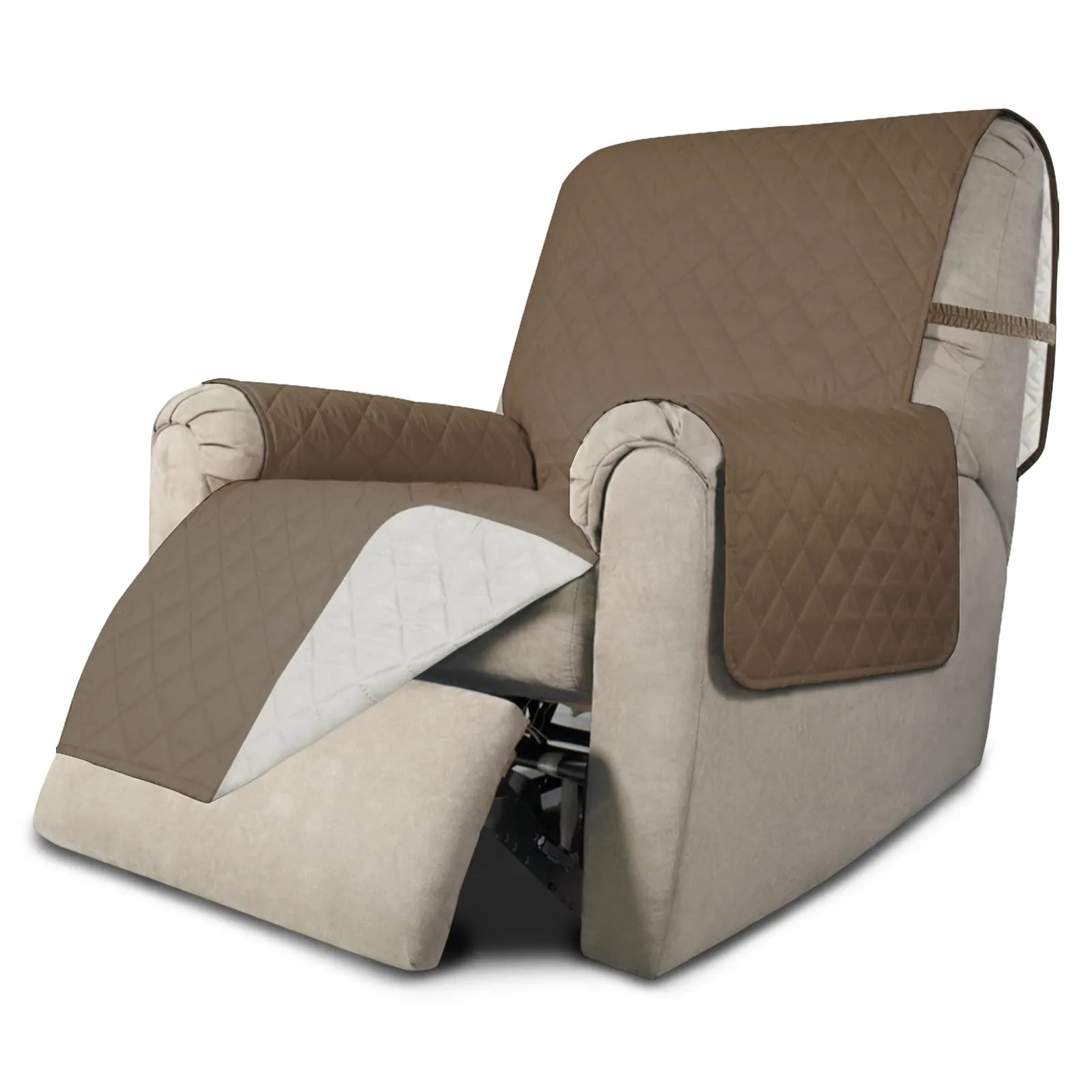Easy-Going Copridivano Reversibile Impermeabile per Poltrona Reclinabile, Cammello/Avorio, 56 cm - immagine 1