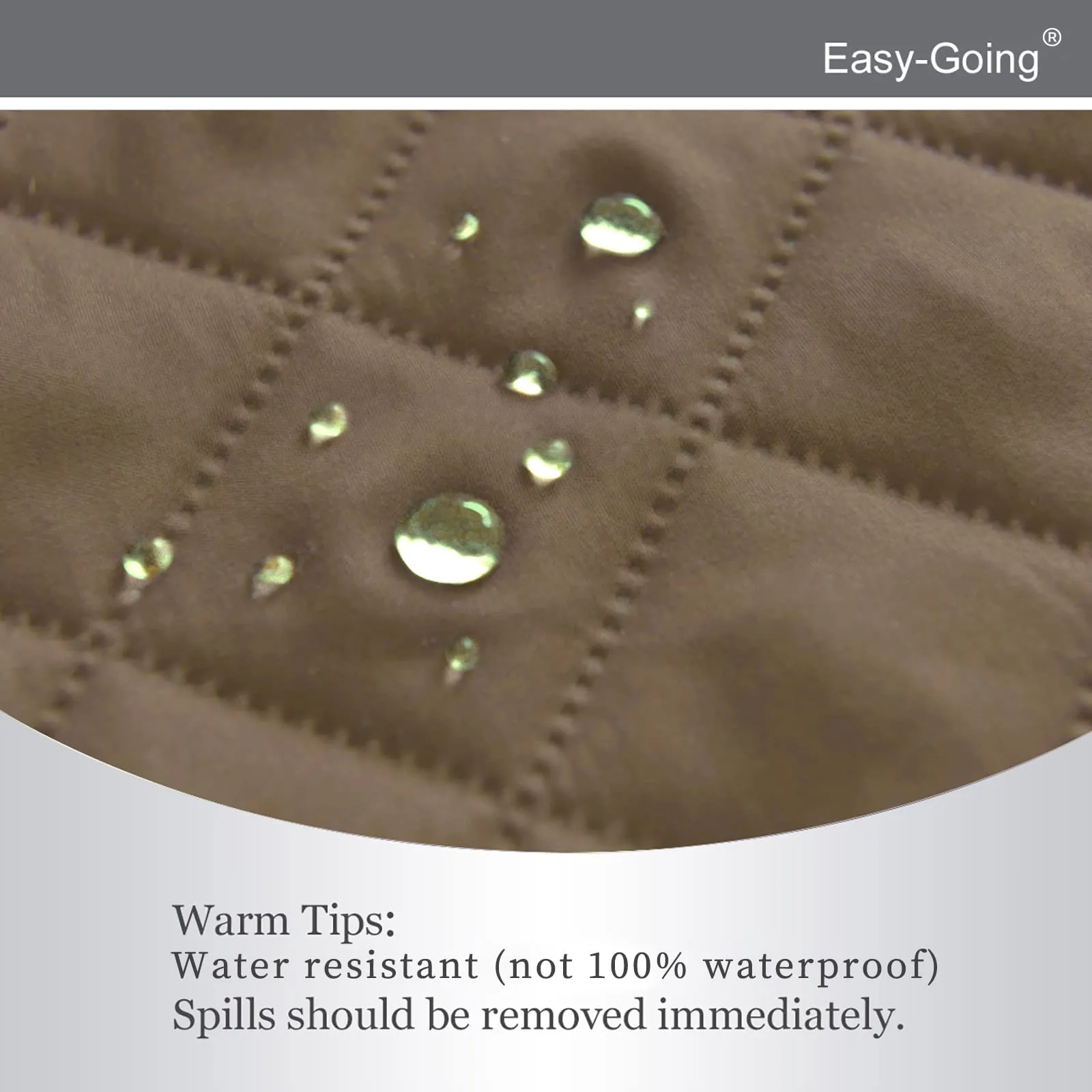 Easy-Going Copridivano Reversibile Impermeabile per Poltrona Reclinabile, Cammello/Avorio, 56 cm - immagine 4