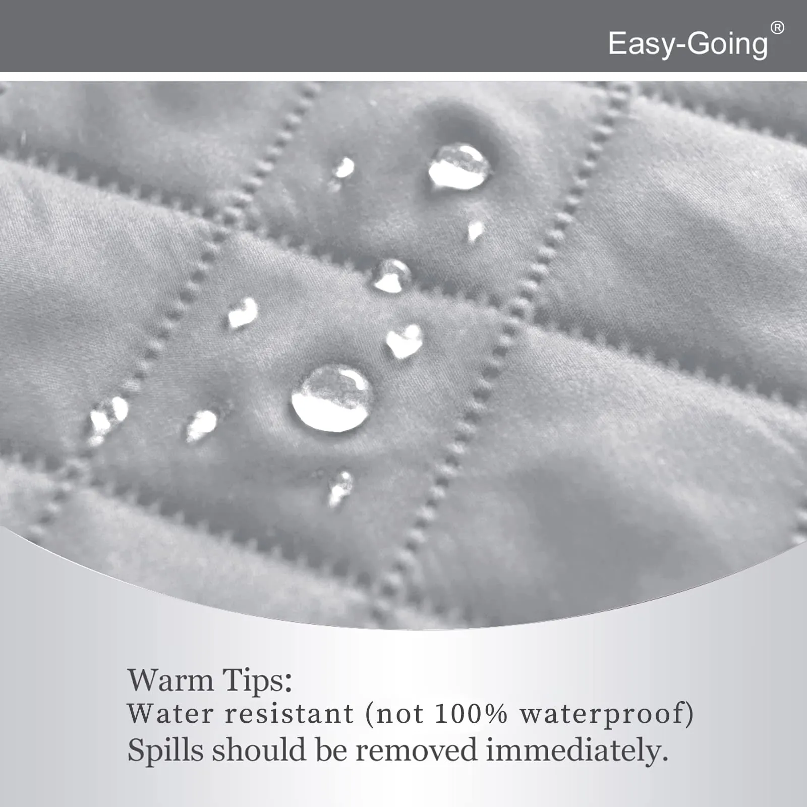 Easy-Going Copridivano Reversibile Impermeabile per Poltrona Reclinabile, 56 cm, Grigio Chiaro - immagine 4