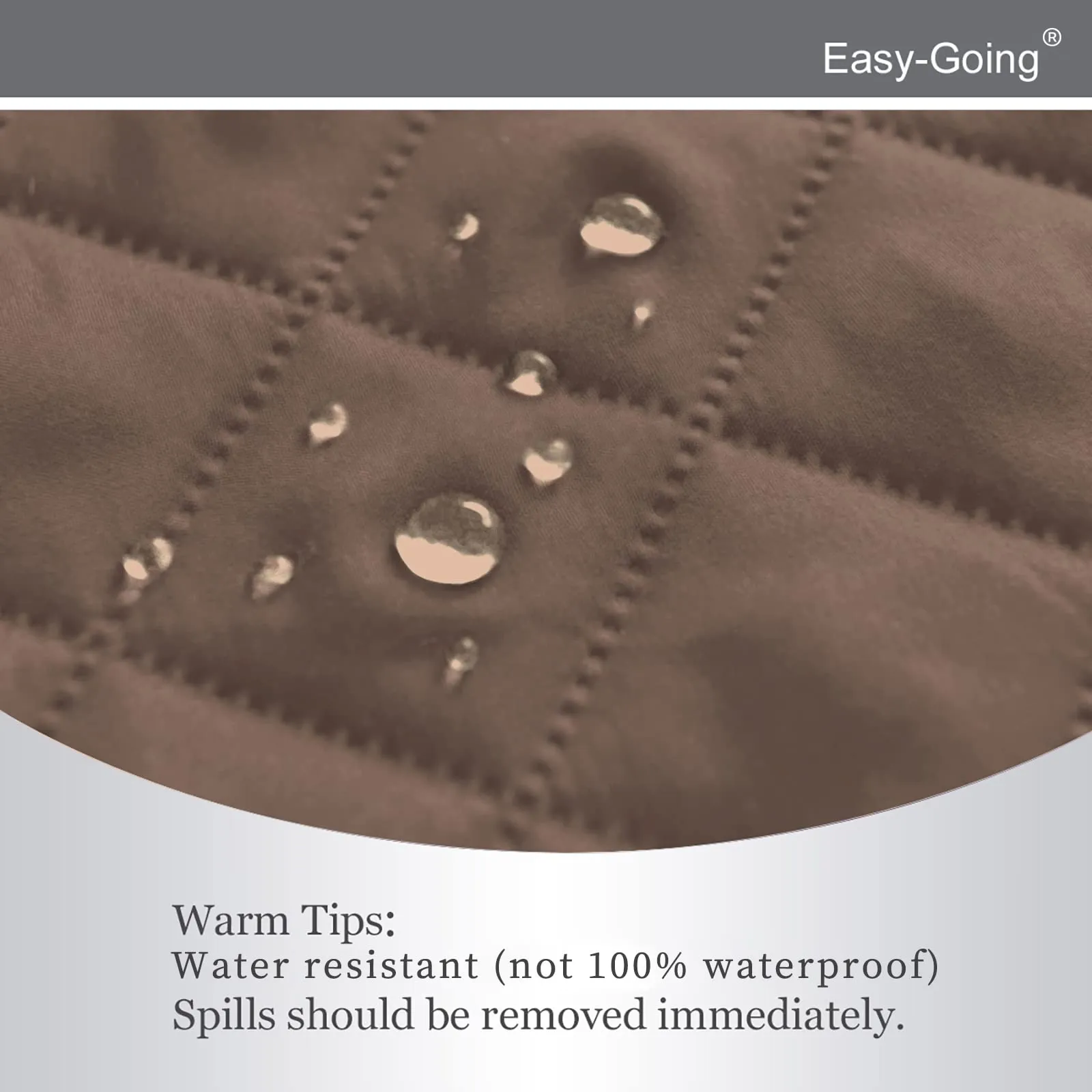 Easy-Going Copridivano Reversibile Impermeabile per Poltrona Reclinabile, 56 cm, Marrone - immagine 4