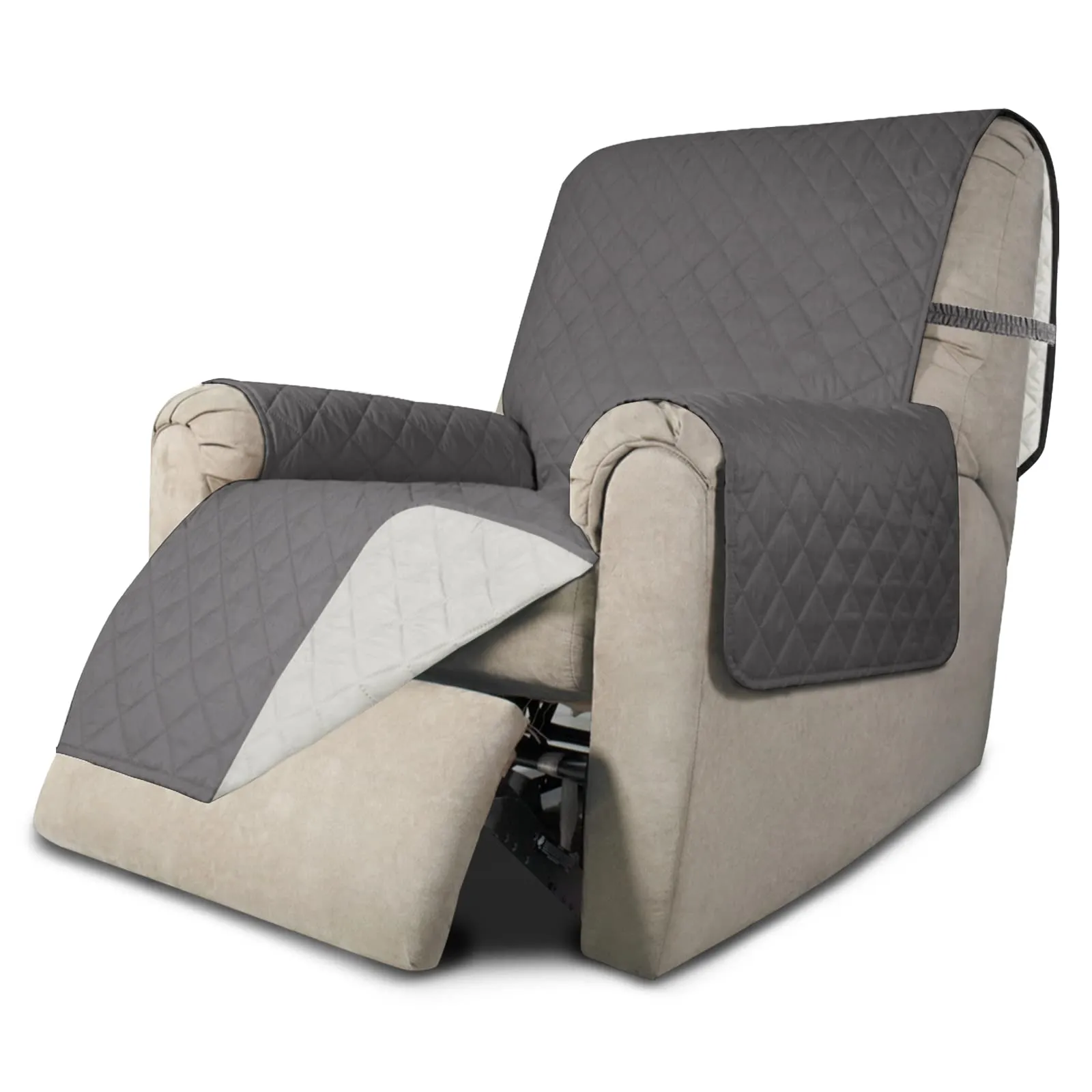 Easy-Going Copridivano Reversibile per Poltrona Reclinabile, Impermeabile, Grigio/Avorio (56 cm) - immagine 1