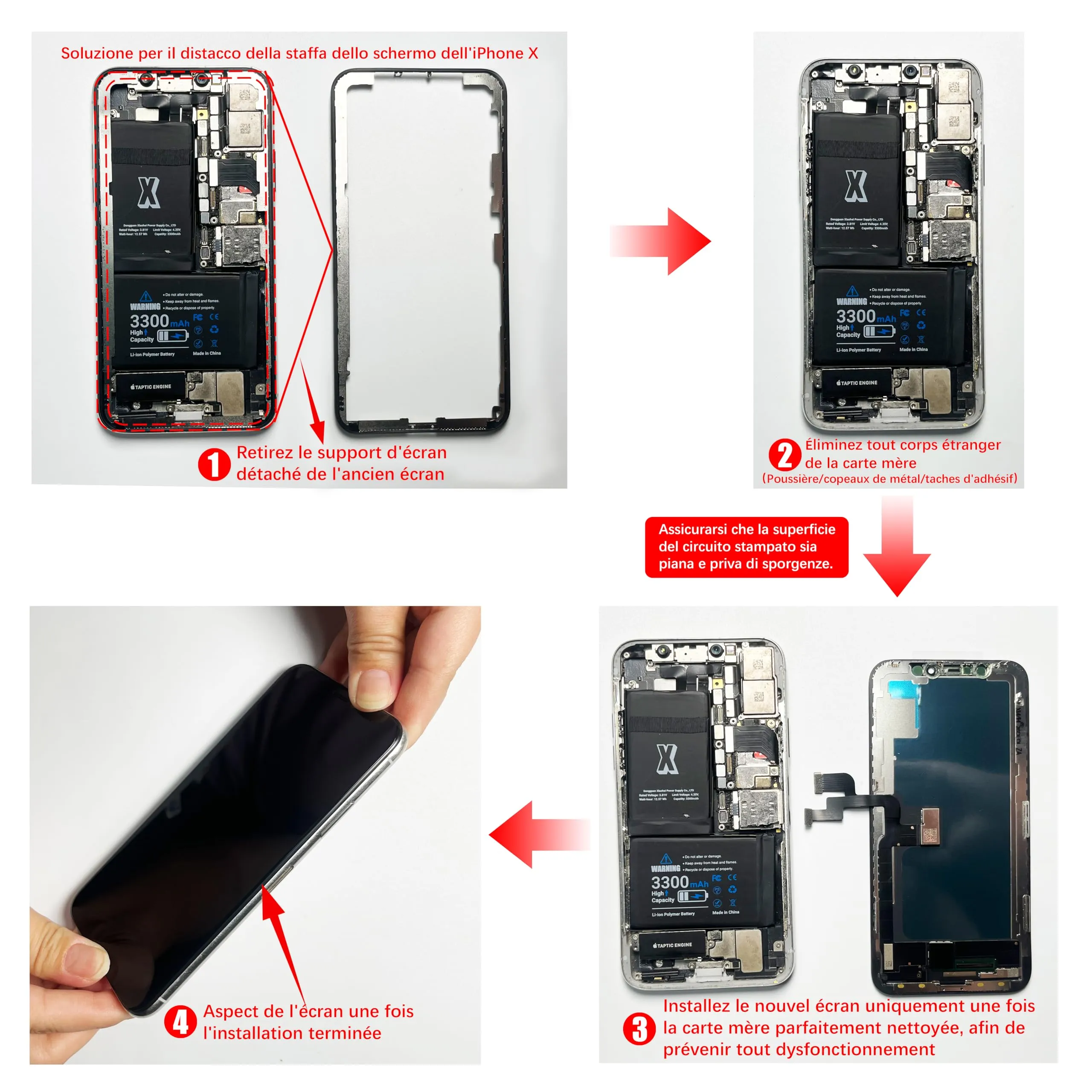 Brinonac OLED Display for iPhone X 5.8" COF FHD Digitizer Replacement Kit - immagine 10