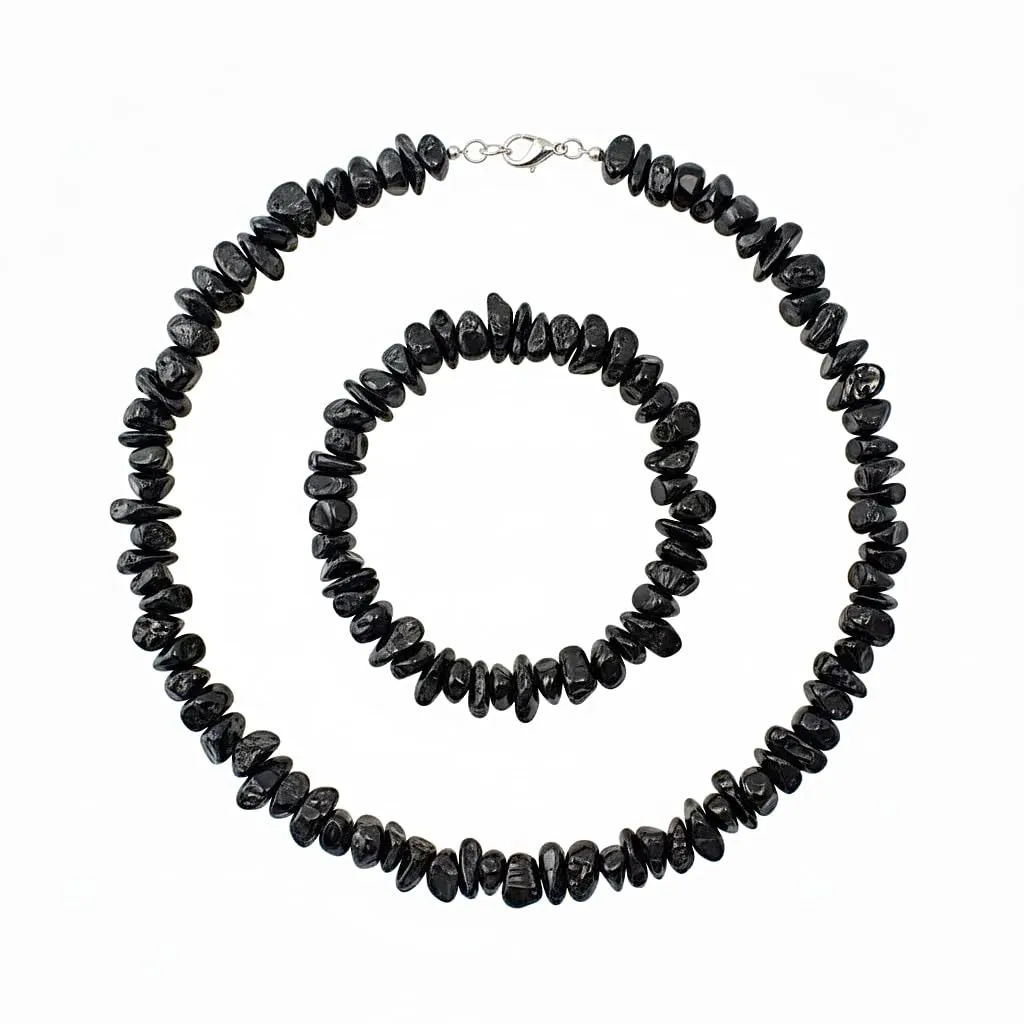 Alchimia Set Bracciale e Collana in Ossidiana Nera - immagine 4
