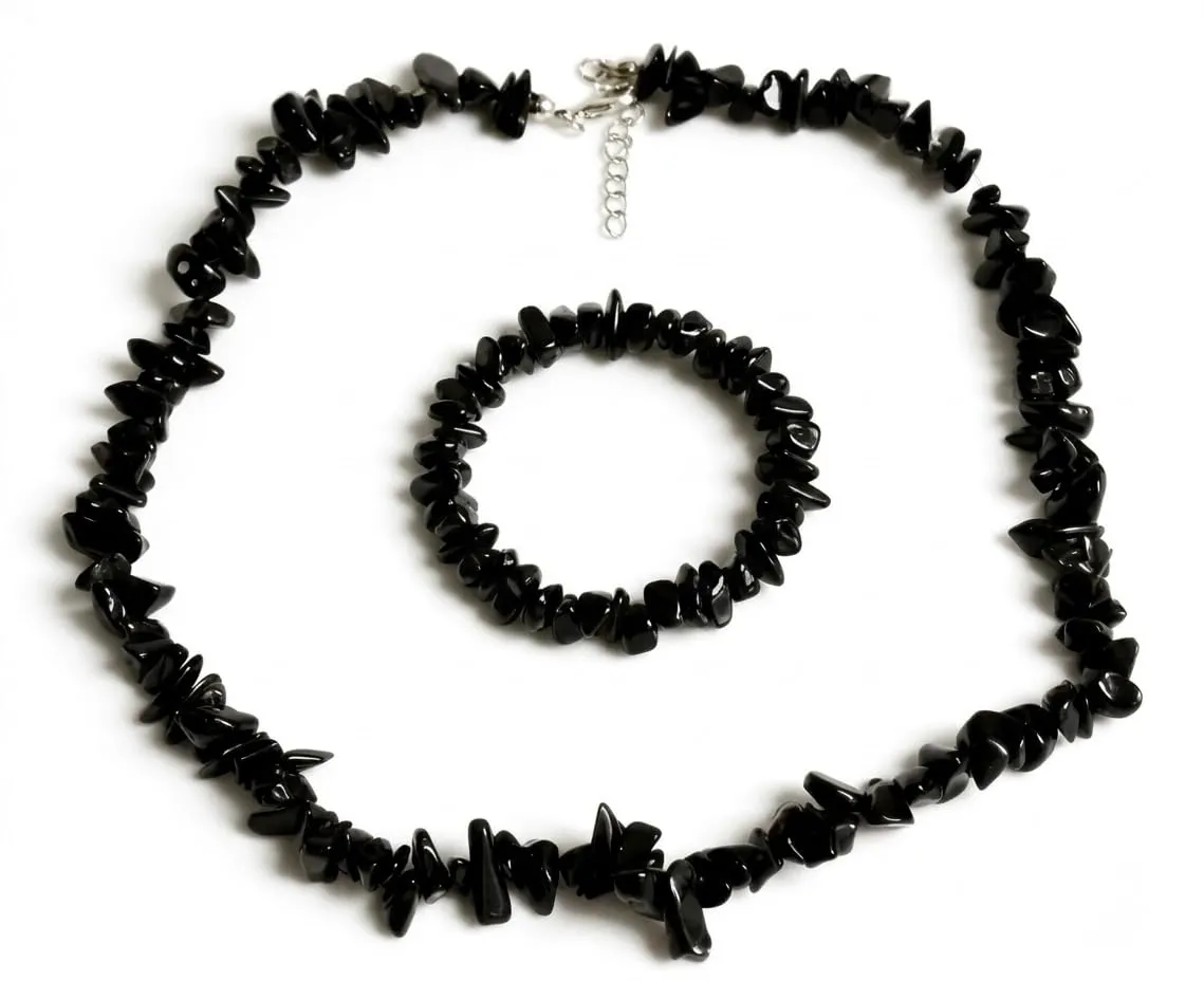 Alchimia Set Bracciale e Collana in Ossidiana Nera - immagine 5