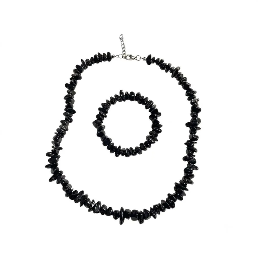 Alchimia Set Bracciale e Collana in Ossidiana Nera - immagine 9