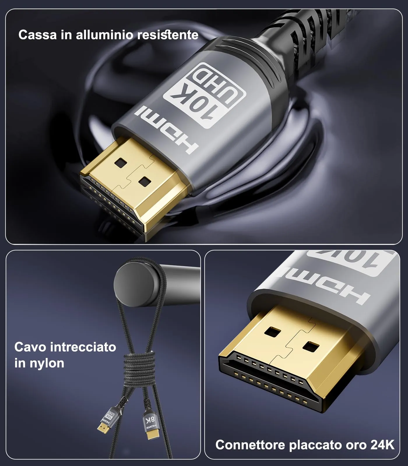 Sniokco Cavo HDMI 2.1 48Gbps 8K 4K Certificato, 5 Metri - immagine 8
