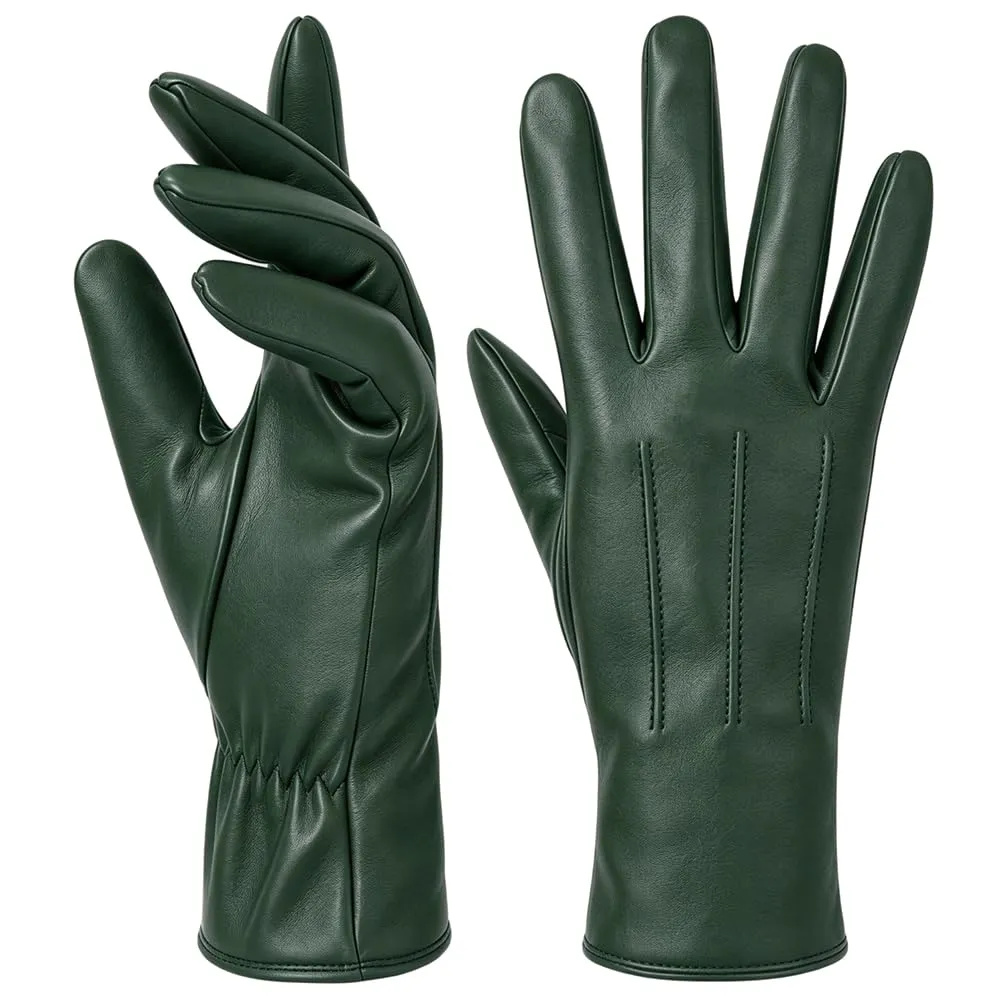 Harssidanzar Guanti Donna Touch Screen Vintage GL017EU, Cacciatore Verde, M - immagine 1