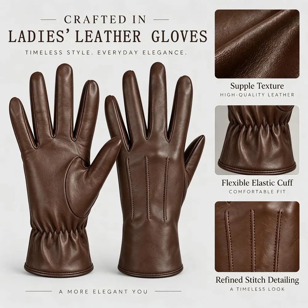 Harssidanzar Guanti Invernali Donna Touchscreen in Pelle GL017EU Sella L - immagine 6