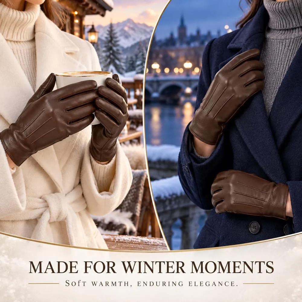 Harssidanzar Guanti Invernali Donna Touchscreen in Pelle GL017EU Sella L - immagine 9