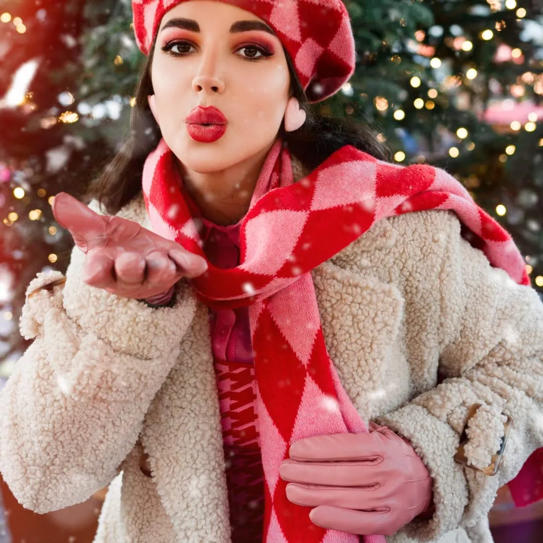 Harssidanzar Guanti Invernali Donna Touch Screen Vintage GL017EU Rosa S - immagine 2