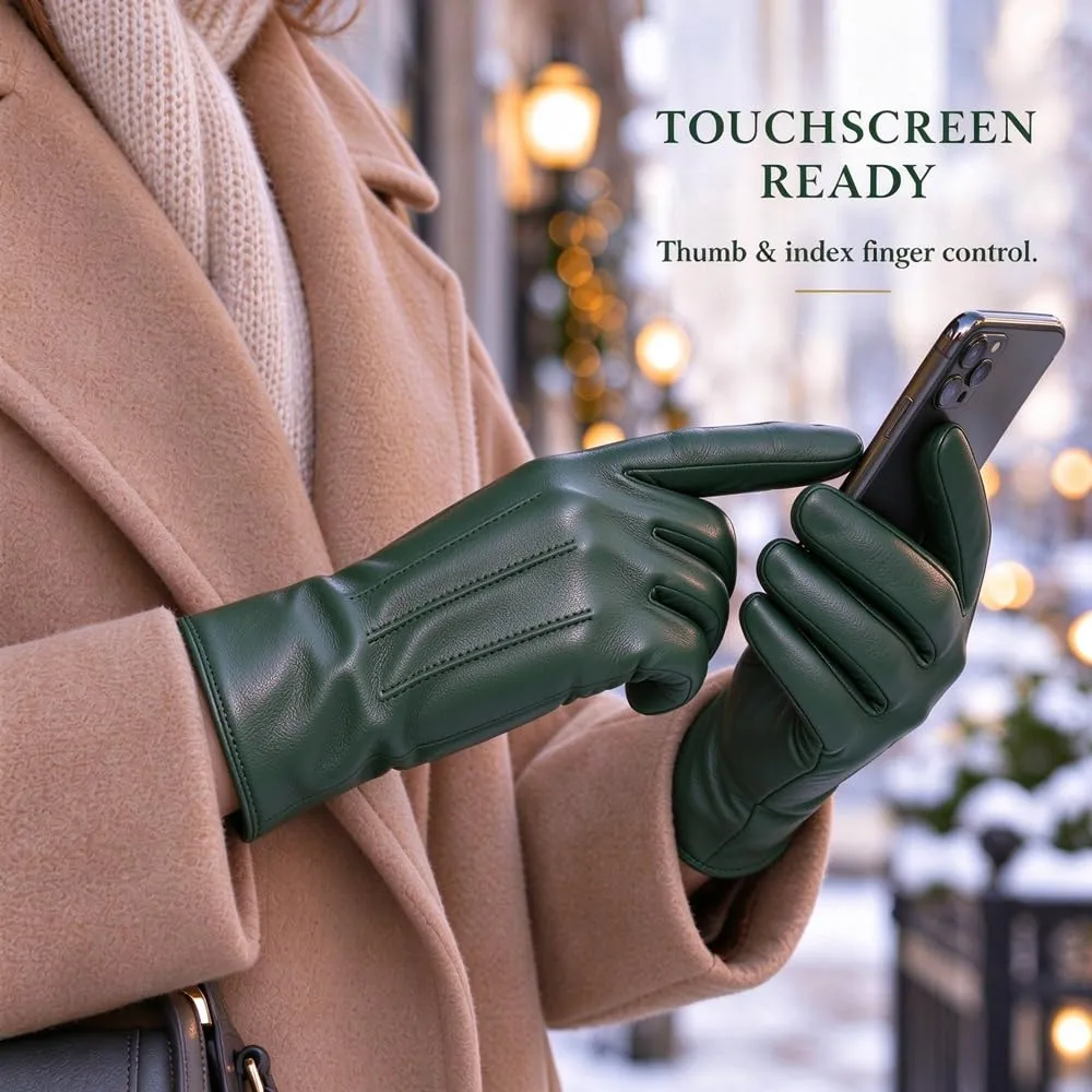 Harssidanzar Guanti Donna Touch Screen GL017EU Cacciatore Verde XL - immagine 2