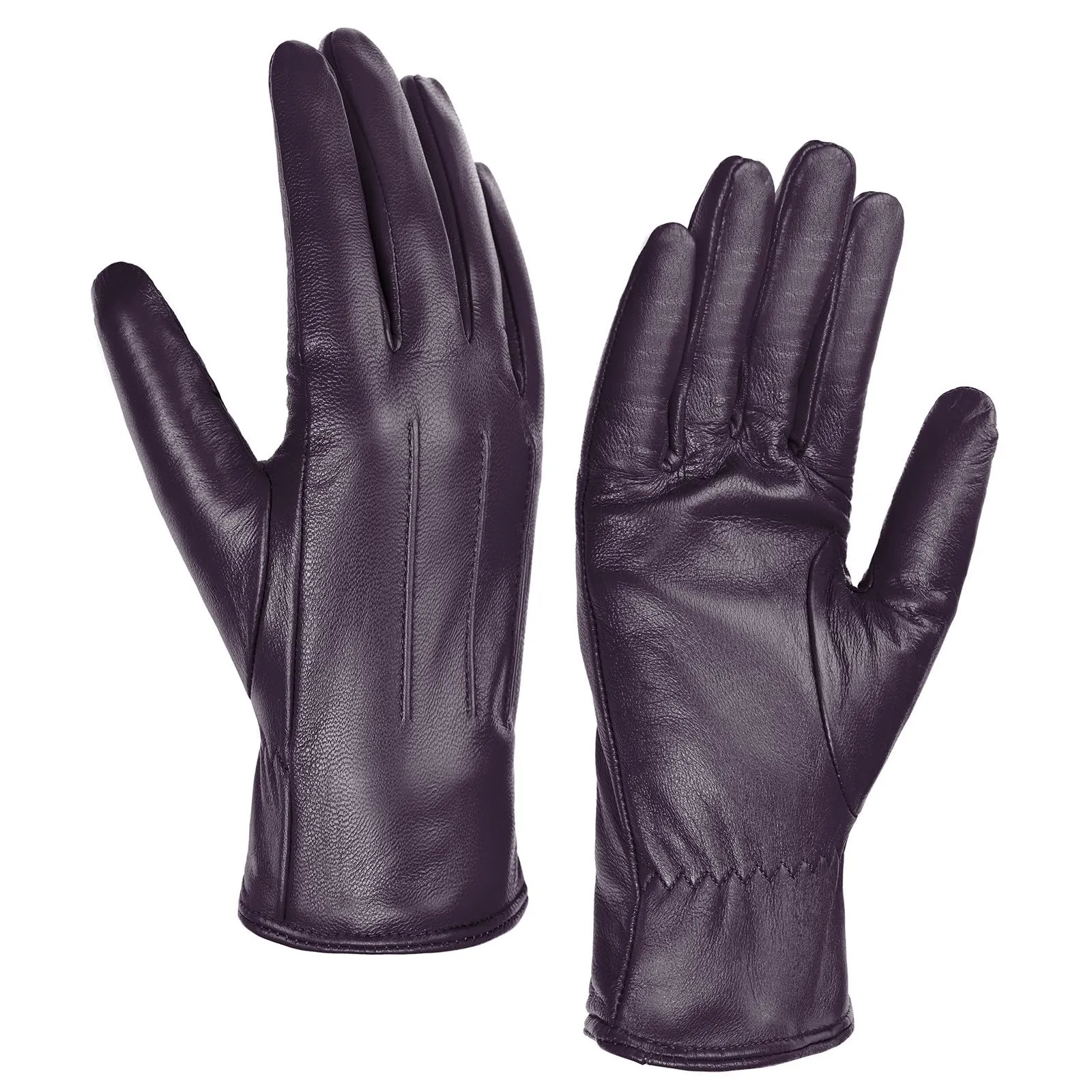 Harssidanzar Guanti Donna Touch Screen in Pelle GL017 - Viola, S - immagine 1