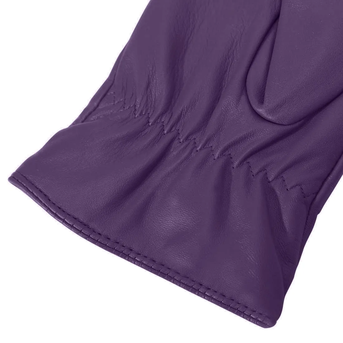 Harssidanzar Guanti Donna Touch Screen in Pelle GL017 - Viola, S - immagine 6