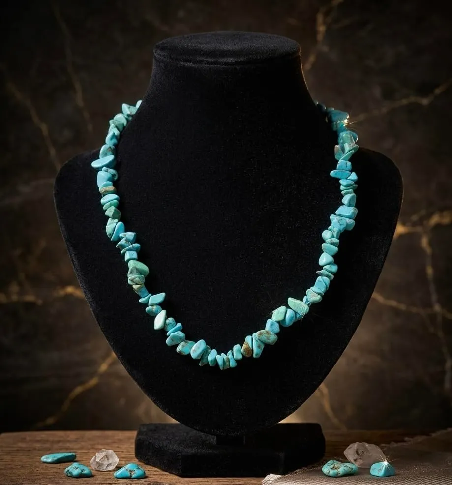 Alchimia Set Bracciale e Collana in Pietra Naturale Howlite Azzurra - immagine 2
