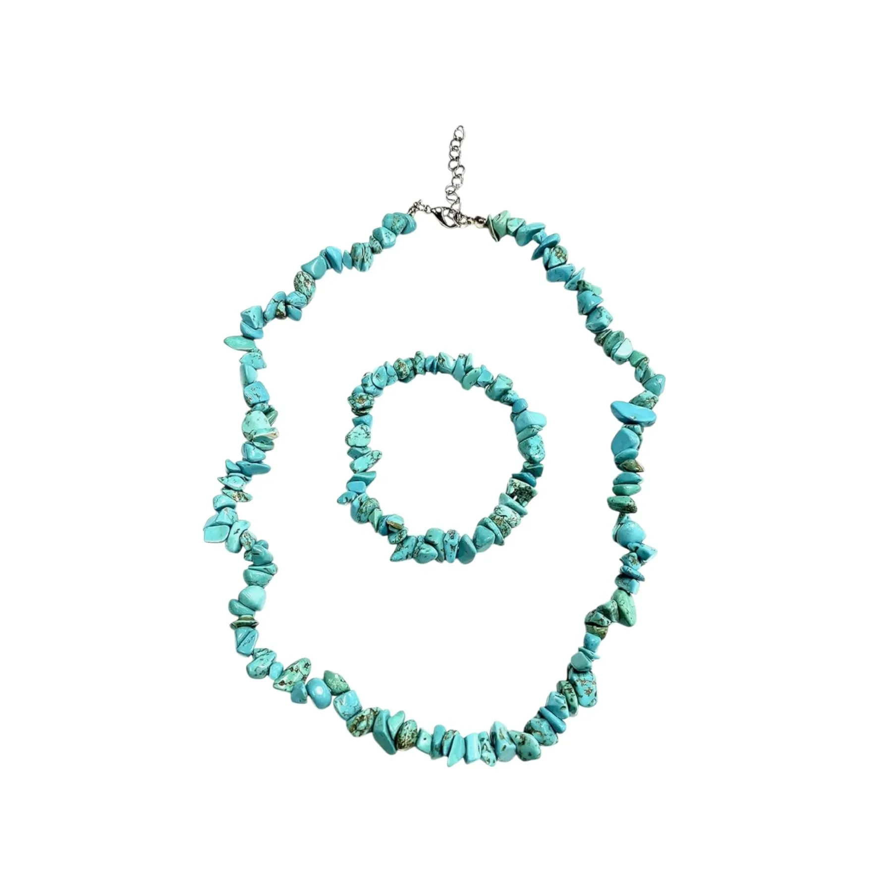 Alchimia Set Bracciale e Collana in Pietra Naturale Howlite Azzurra - immagine 6