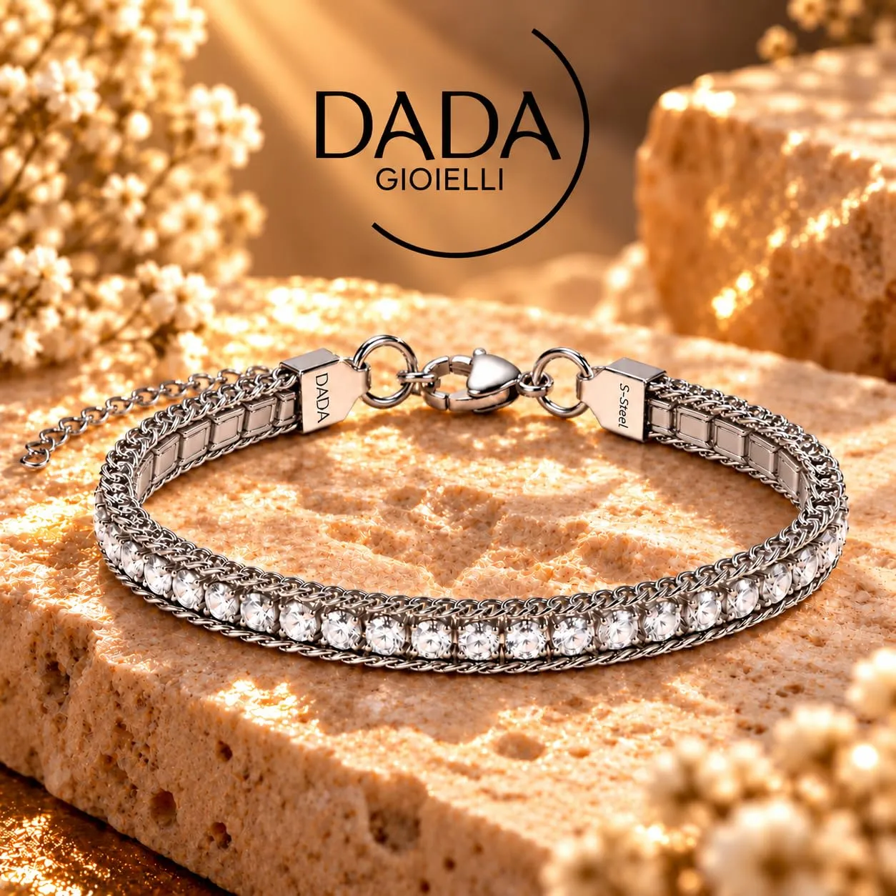 Dada Gioielli Bracciale Tennis e Grumetta in Acciaio Inossidabile - immagine 3