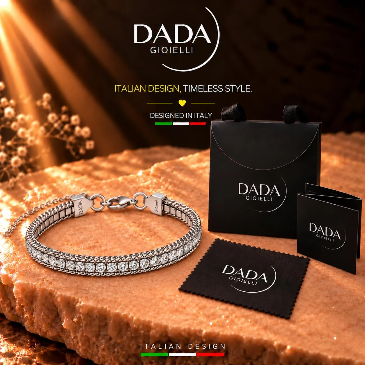Dada Gioielli Bracciale Tennis e Grumetta in Acciaio Inossidabile - immagine 6