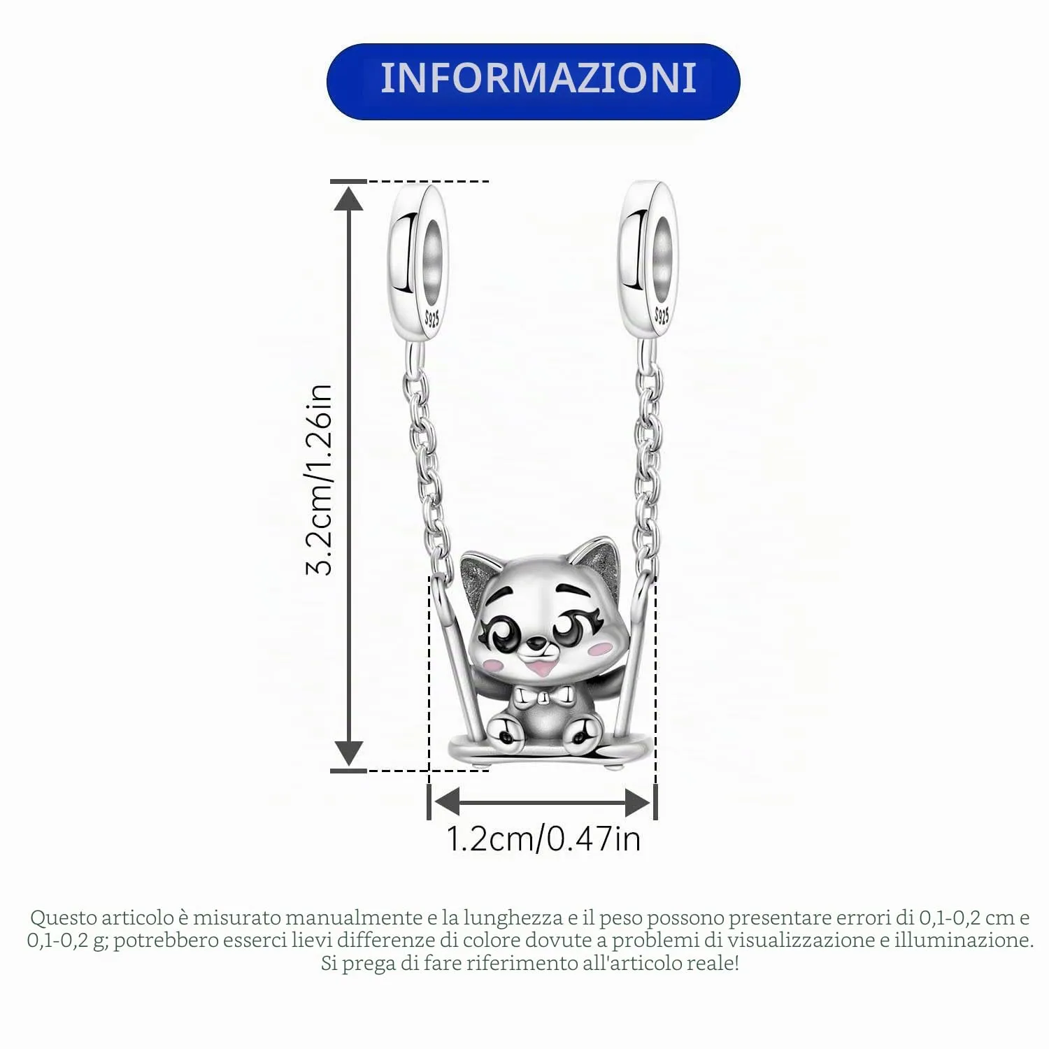NUJIFFY Ciondoli di Animali in Argento Sterling 925 per Donna - immagine 4