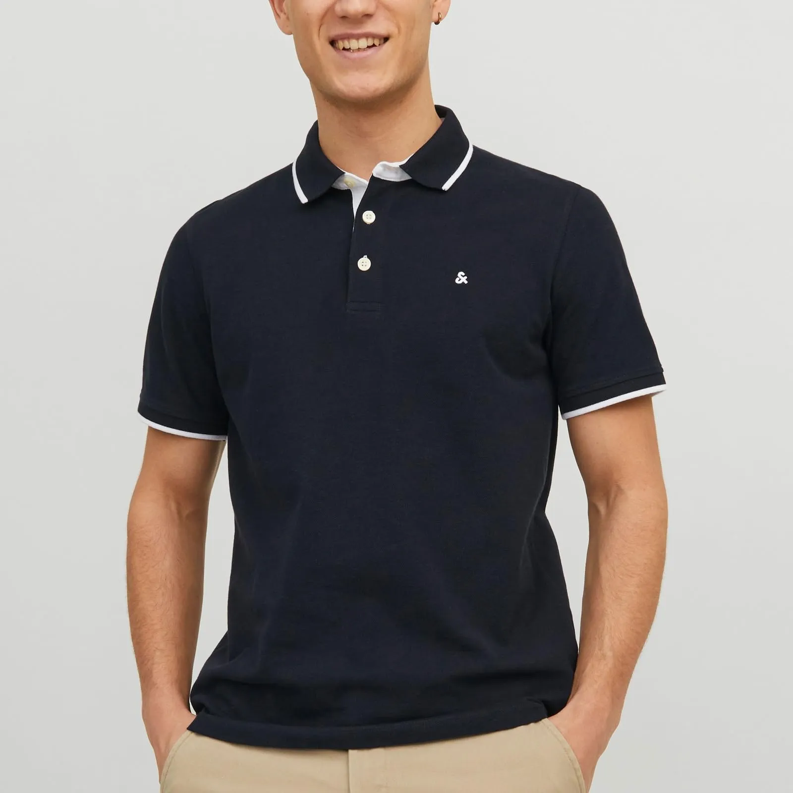 Jack & Jones Jjepaulos Polo SS Noos Maglietta - Navy Blazer/Detail: Play - L - immagine 2