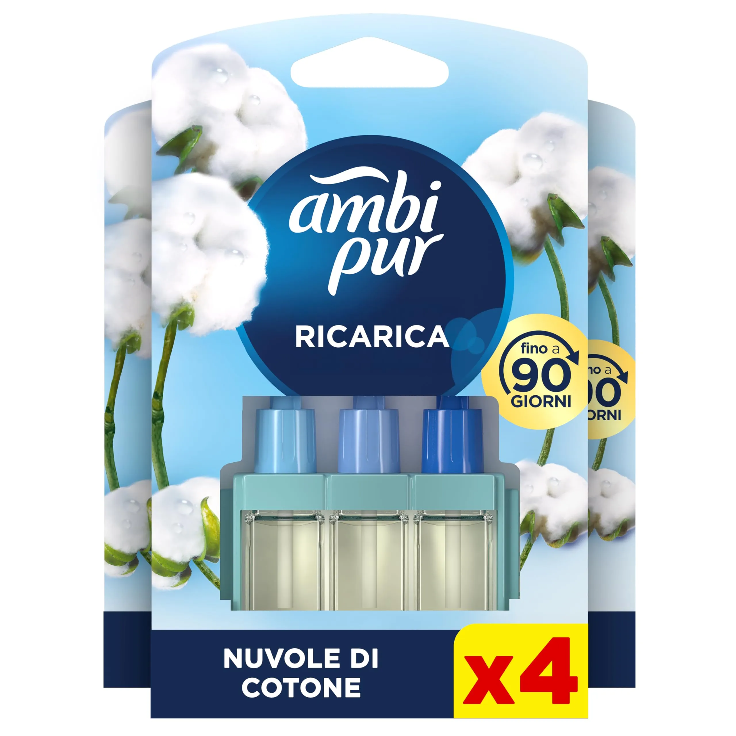 Ambi Pur 3Volution Ricariche Profumatore Elettrico, Cotone, 4 Pezzi - immagine 1