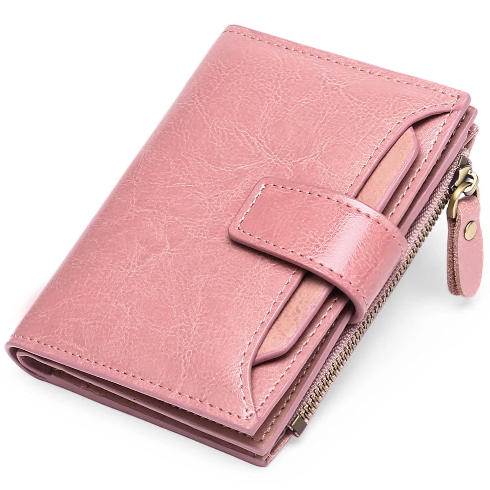 SENDEFN Portafoglio Donna in Pelle Vera con RFID, 14 Slot per Carte e Portamonete con Cerniera - immagine 1