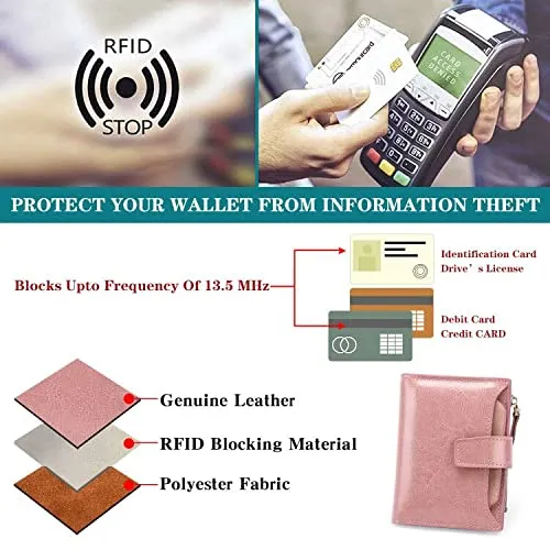 SENDEFN Portafoglio Donna in Pelle Vera con RFID, 14 Slot per Carte e Portamonete con Cerniera - immagine 9