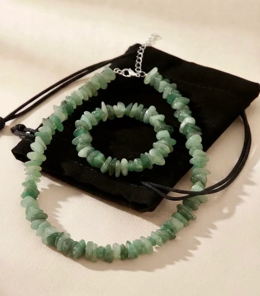 Alchimia Set Bracciale e Collana in Avventurina naturale - immagine 5