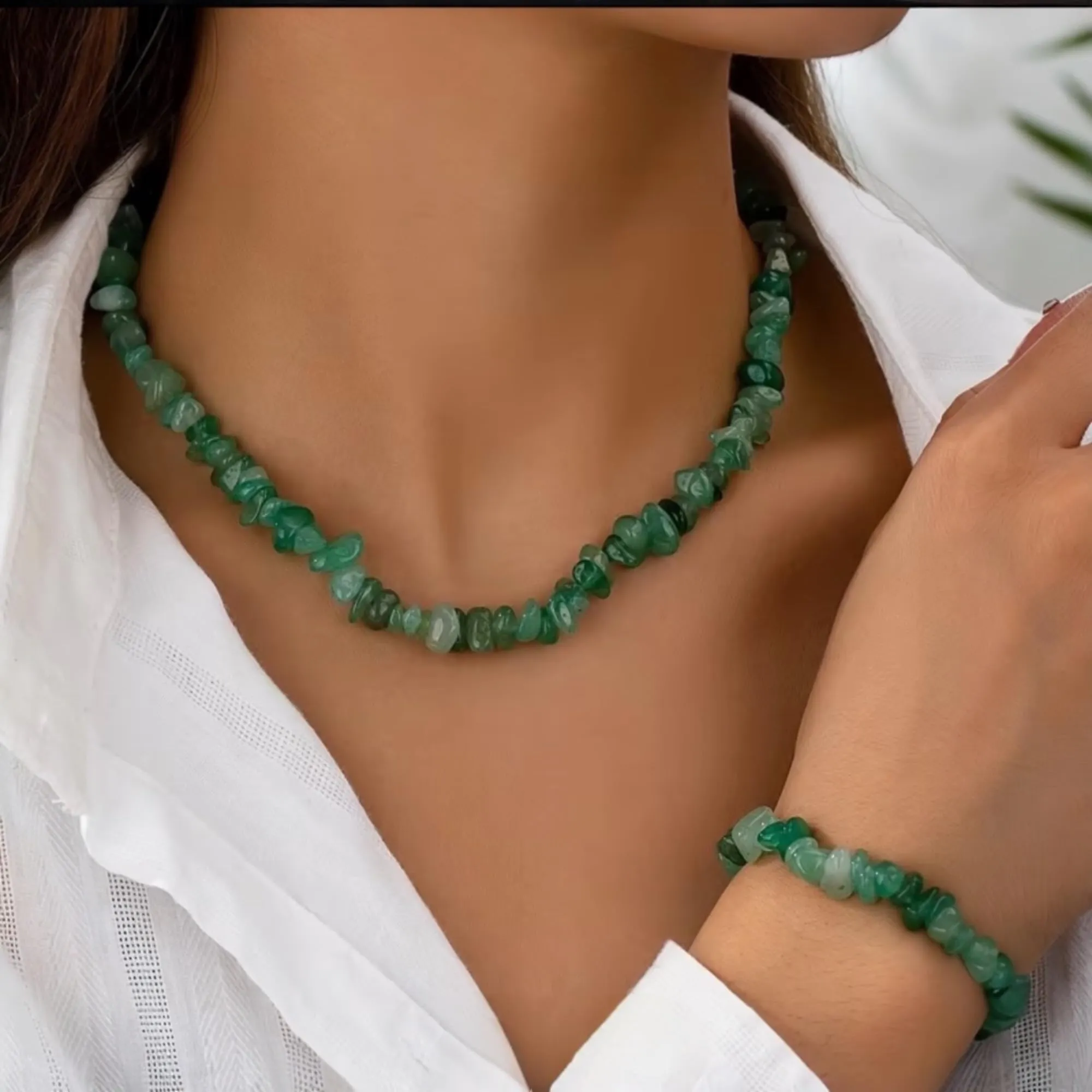 Alchimia Set Bracciale e Collana in Avventurina naturale - immagine 7